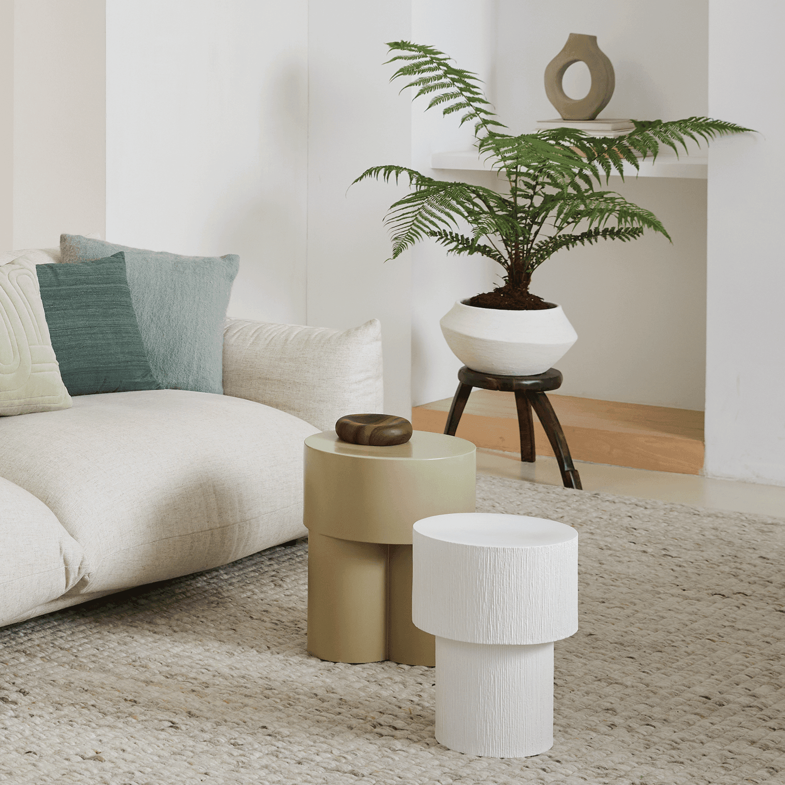 Sea Grass Wollkissen Textil Grün