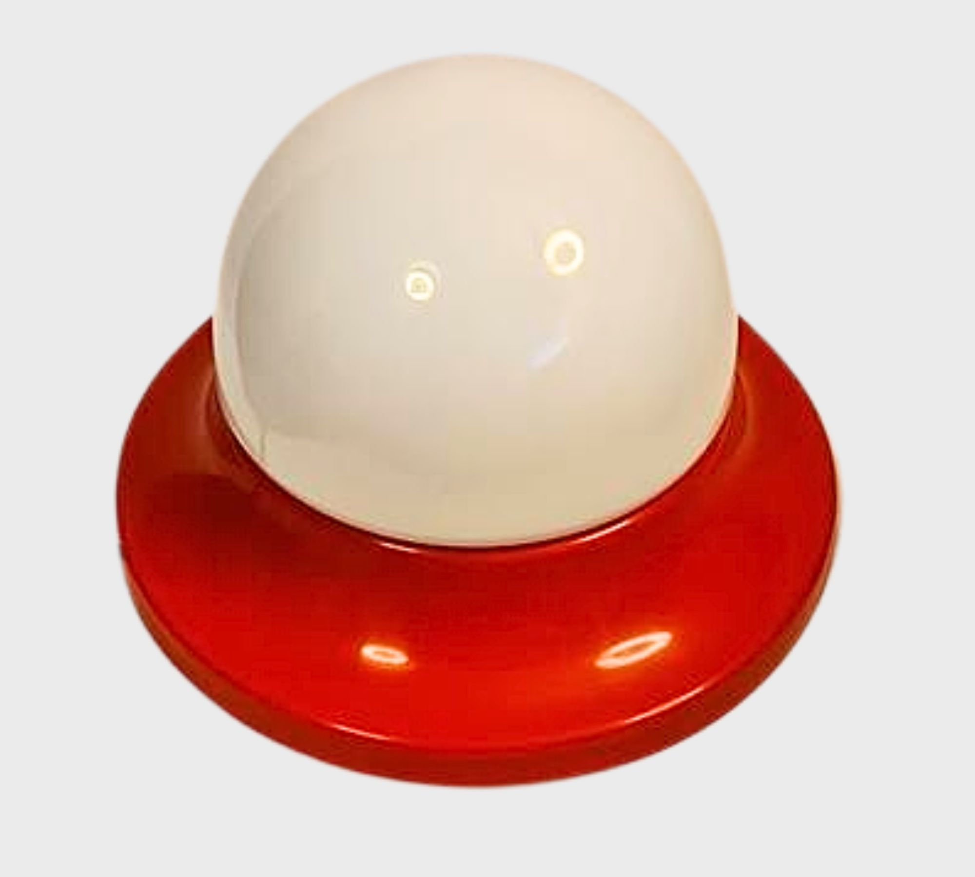 Vintage Deckenleuchte Glas Kunststoff Rot