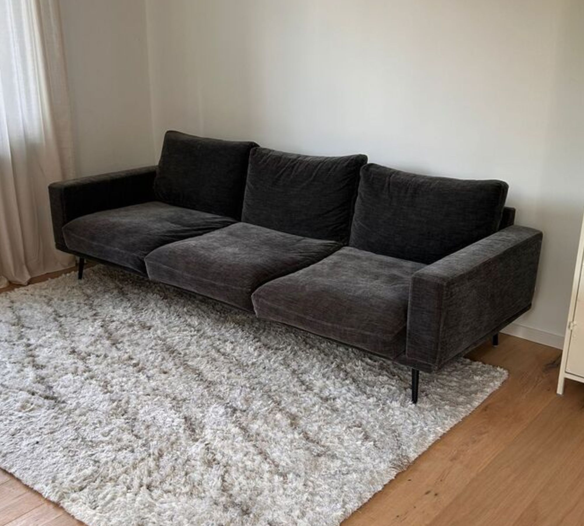 Carlton Sofa 3-Sitzer Feincord Steingrau