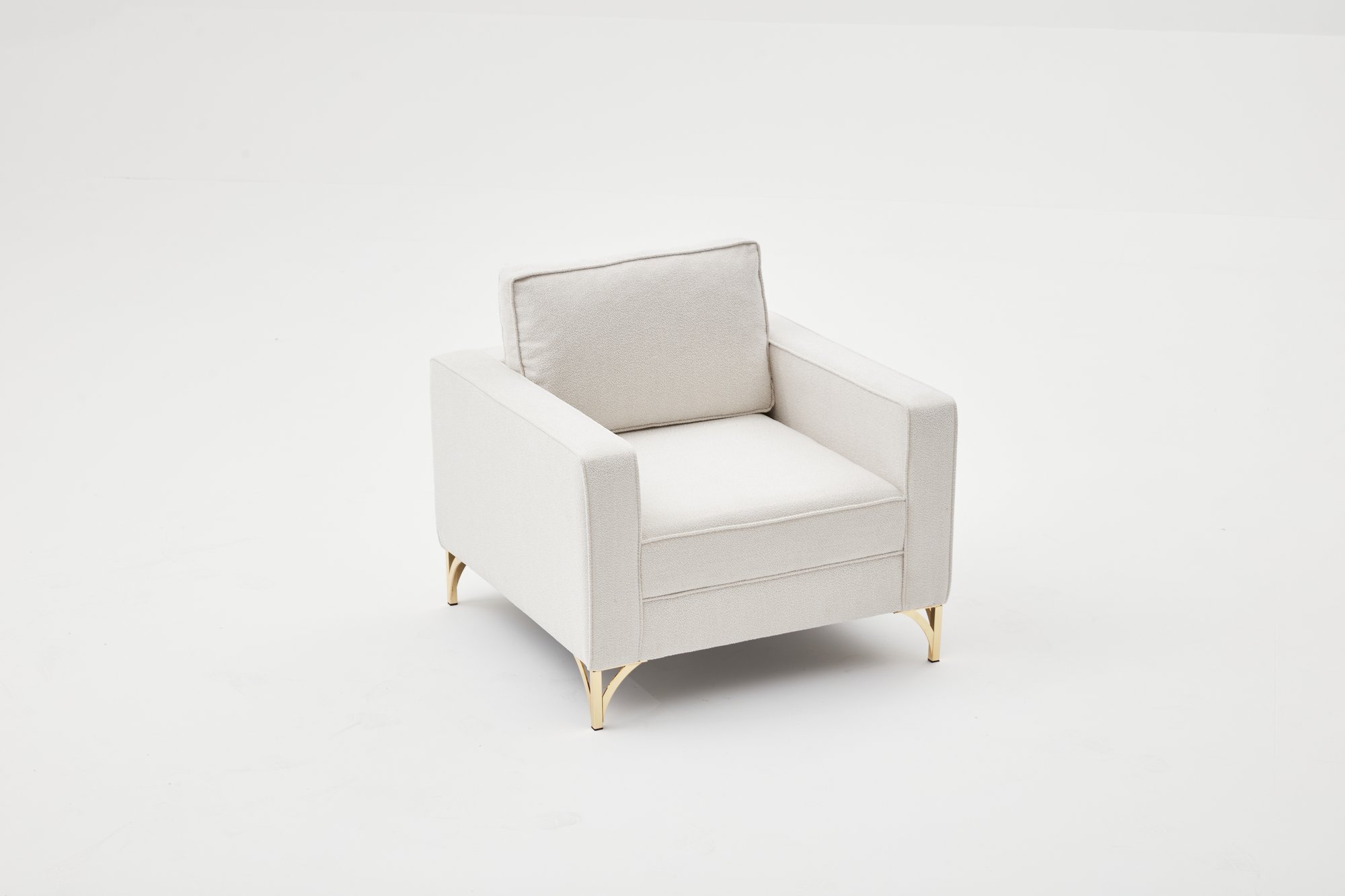 Lima Armchair Cream with gold legs