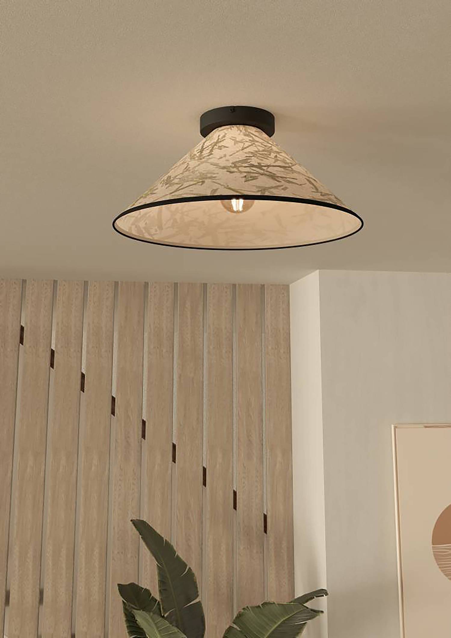 Oxpark Deckenleuchte 1-flammig Mischgewebe Stahl 