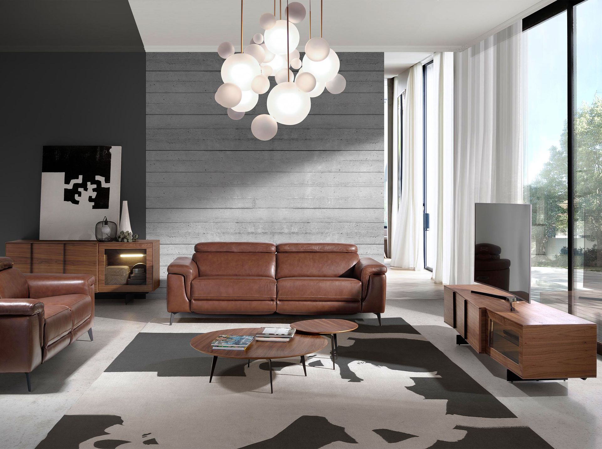 TV Lowboard  3219 mit Innenbeleuchtung Braun