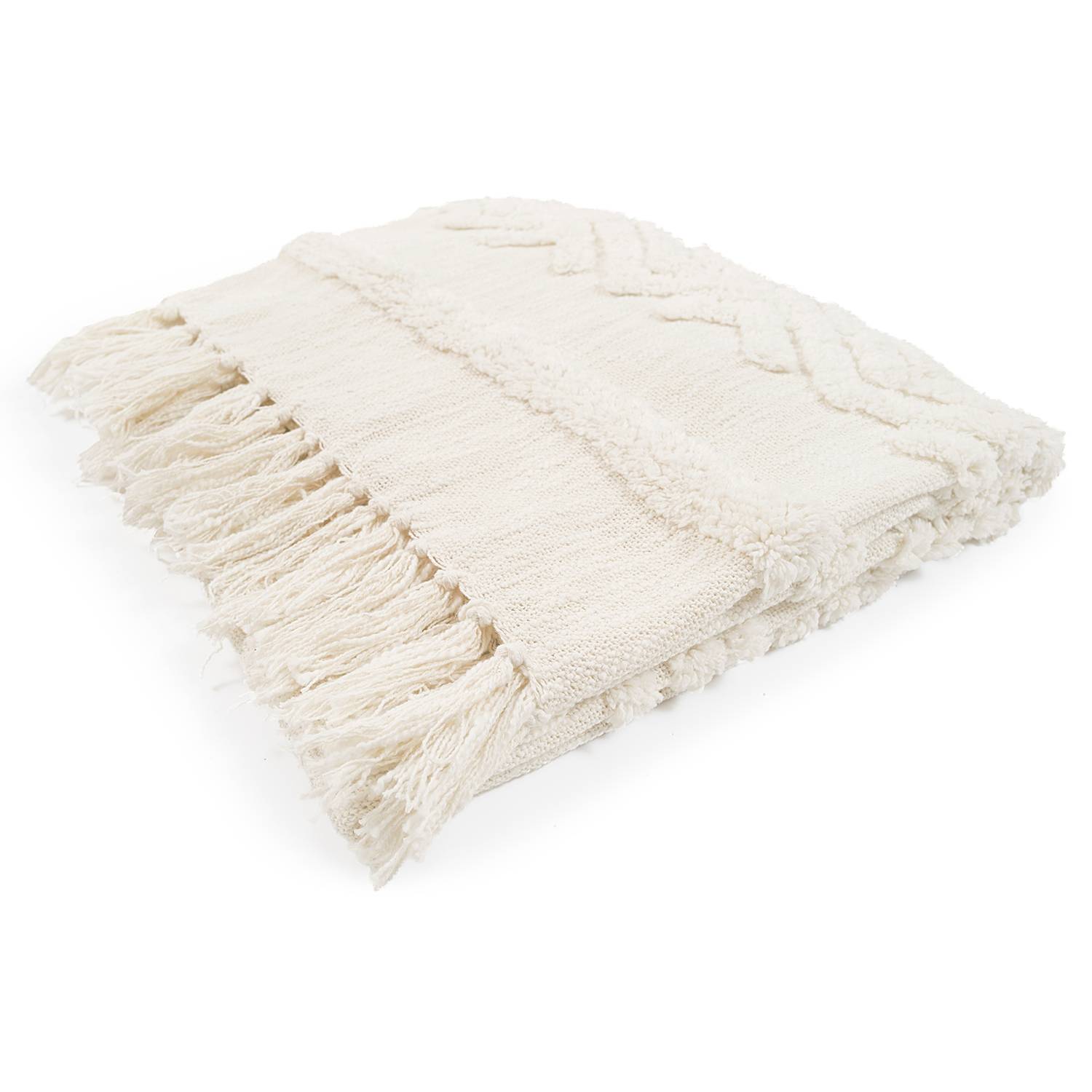 Plaid Adara Decke Baumwolle Beige