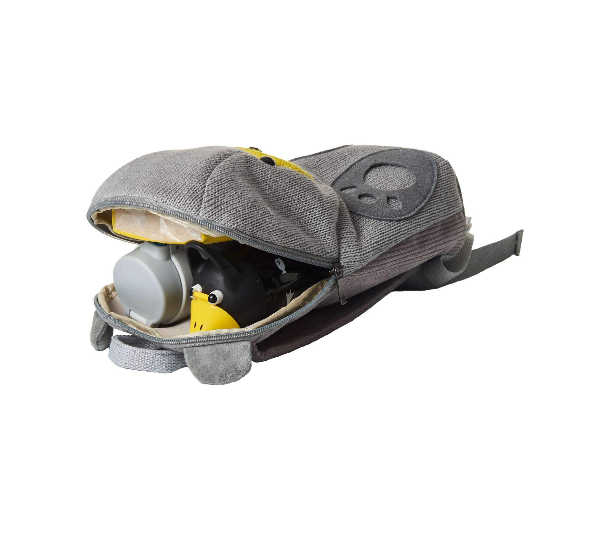 Bear Backpack Cotton Grey