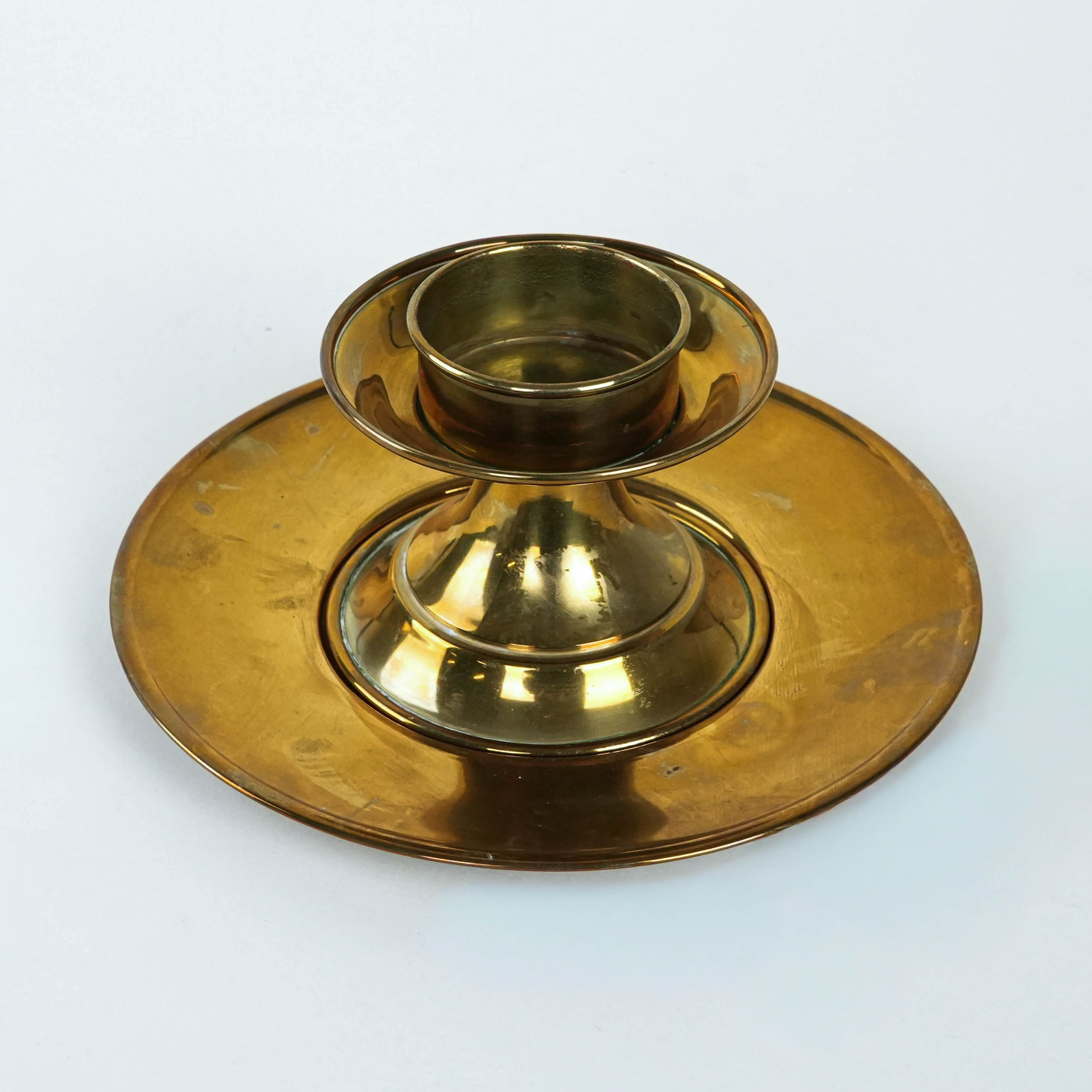 Brass candlestick with foot 1960s