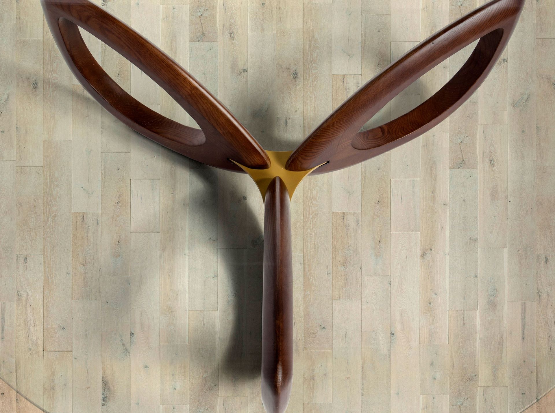 Round coffee table Glass Brown