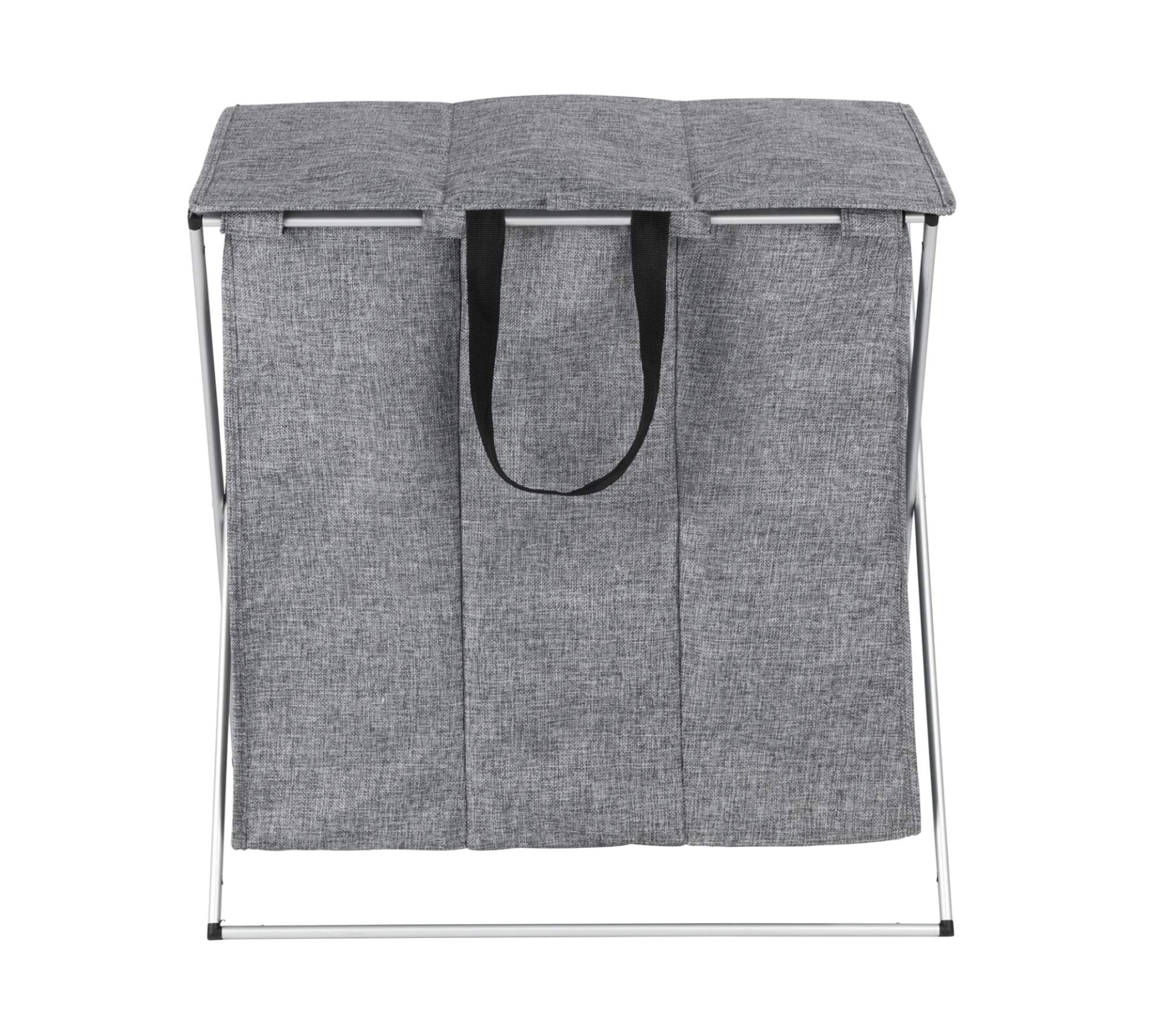 Wäschekorb Aluminium Textil Grau