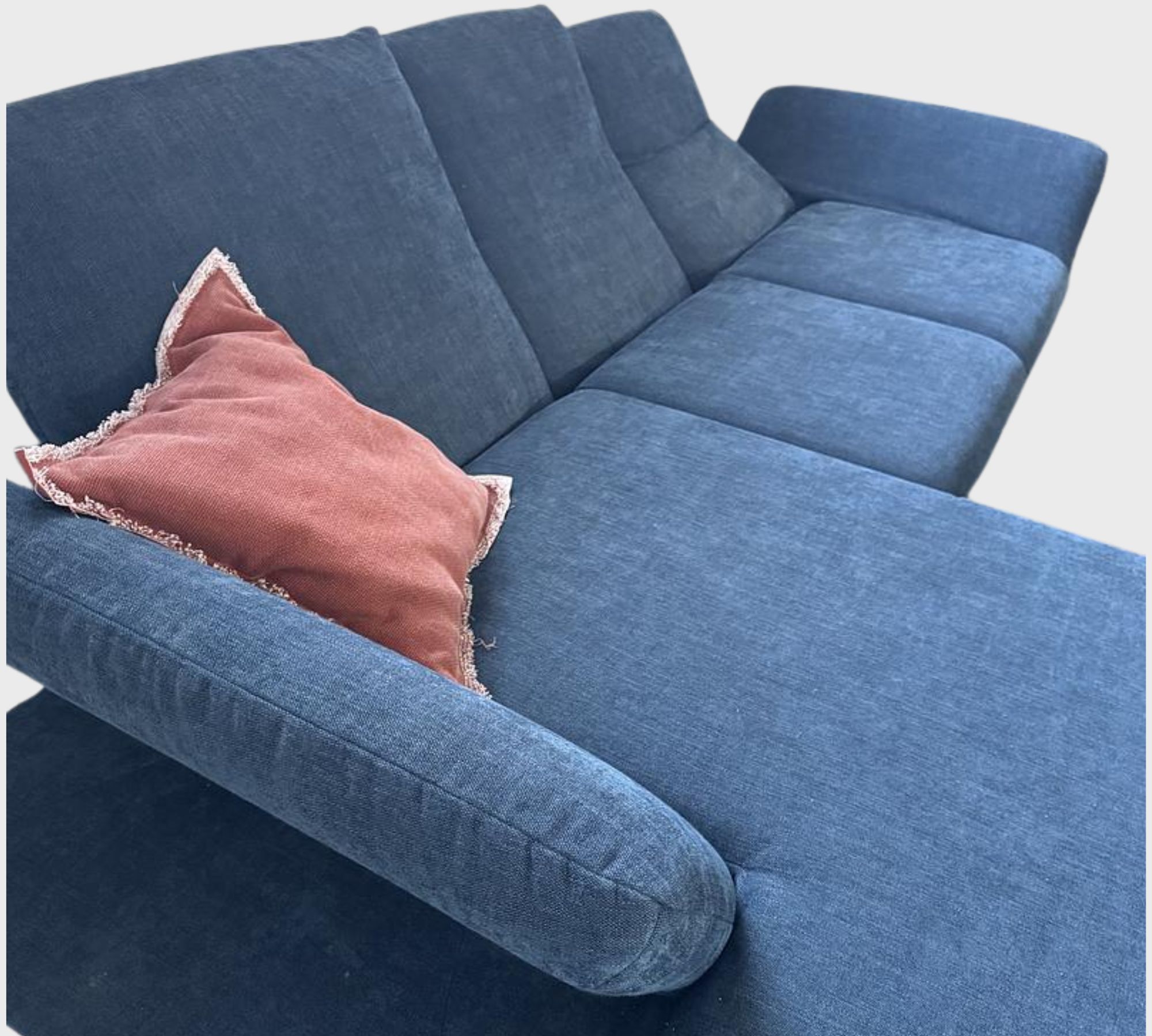 Sofa 3-Sitzer Récamiere Links Blau