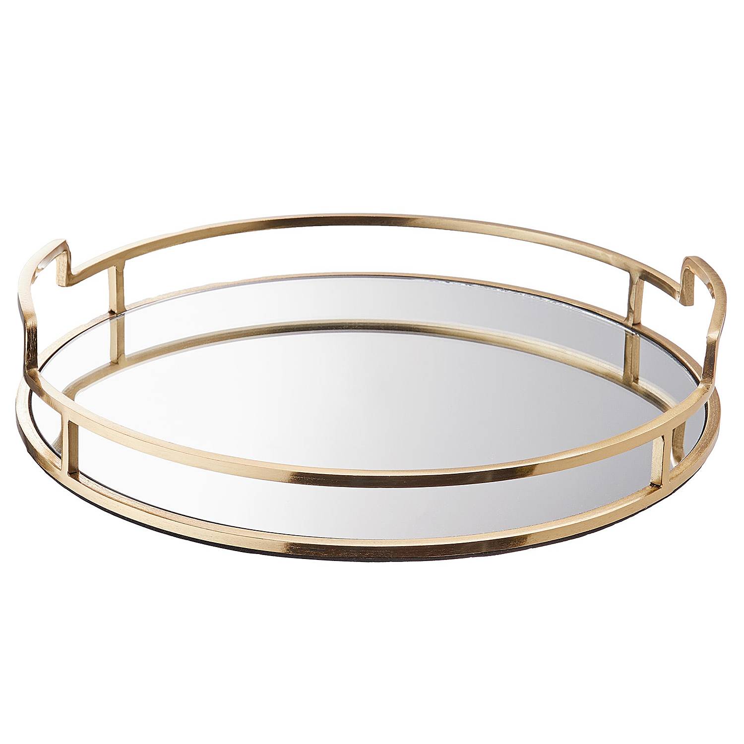 Tablett ART DECO Aluminium / Glas Gold