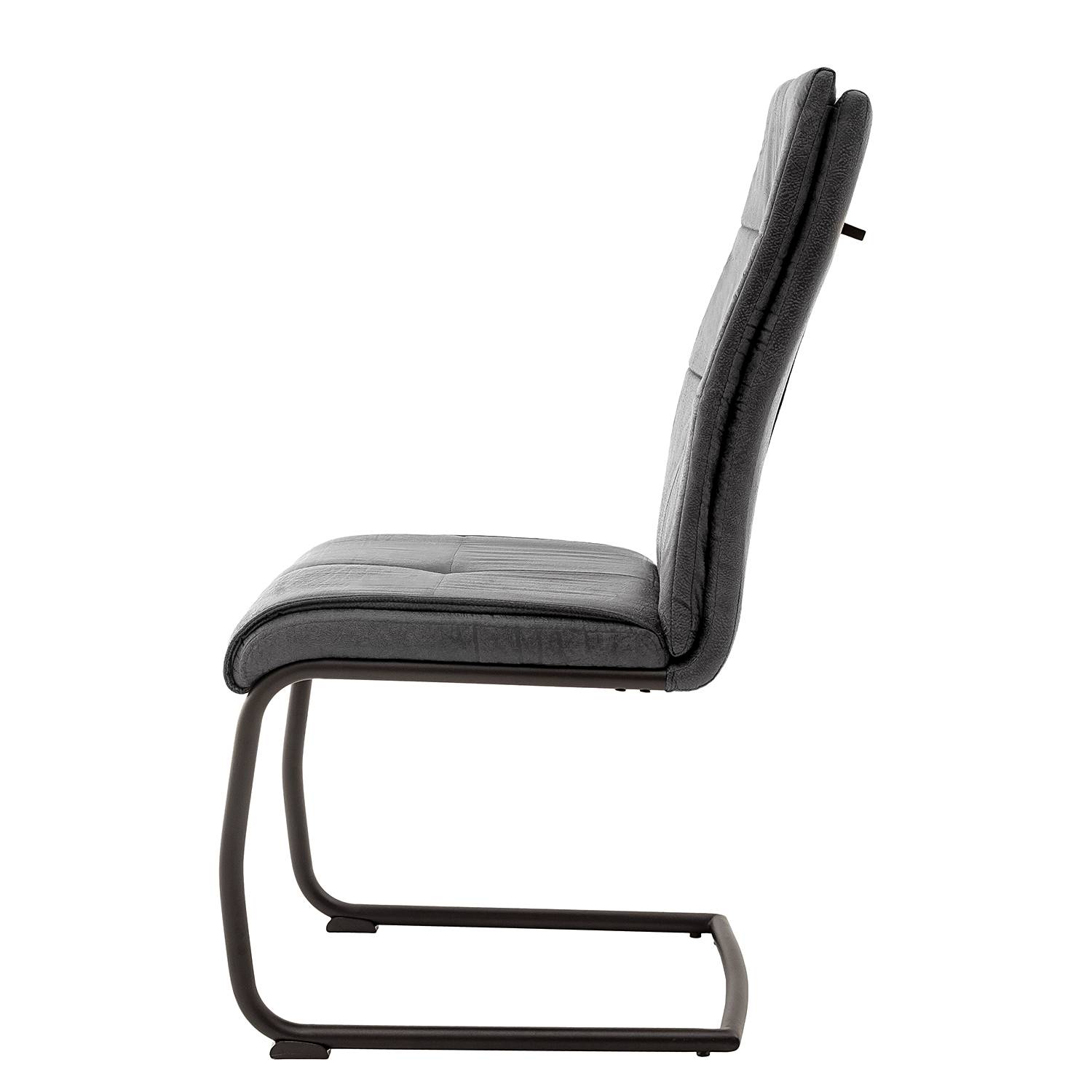 2x Freischwinger Algou Webstoff Eisen Grau Schwarz