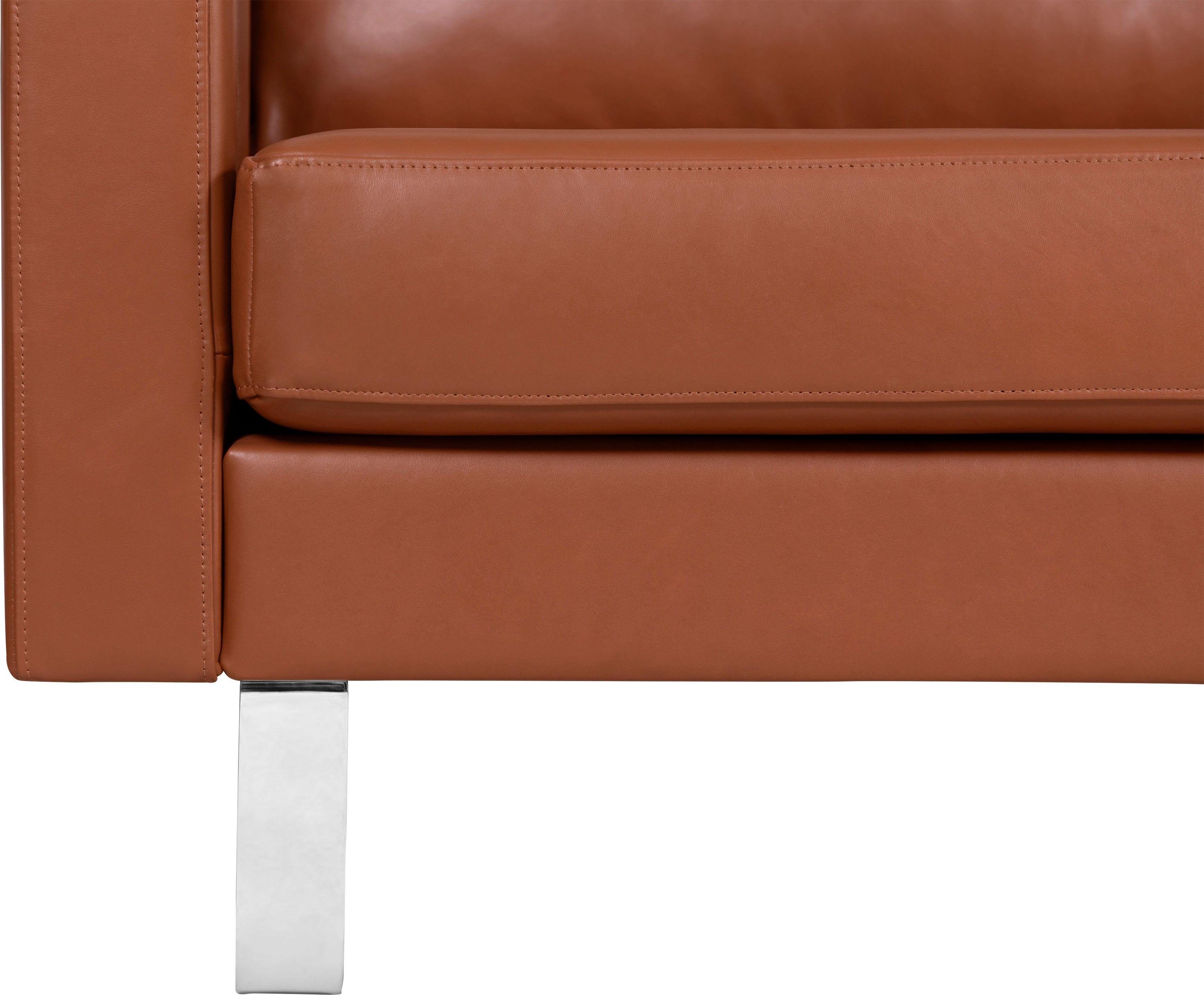 Portobello Sofa 3-Sitzer Saddle-Leder Metall Cognac