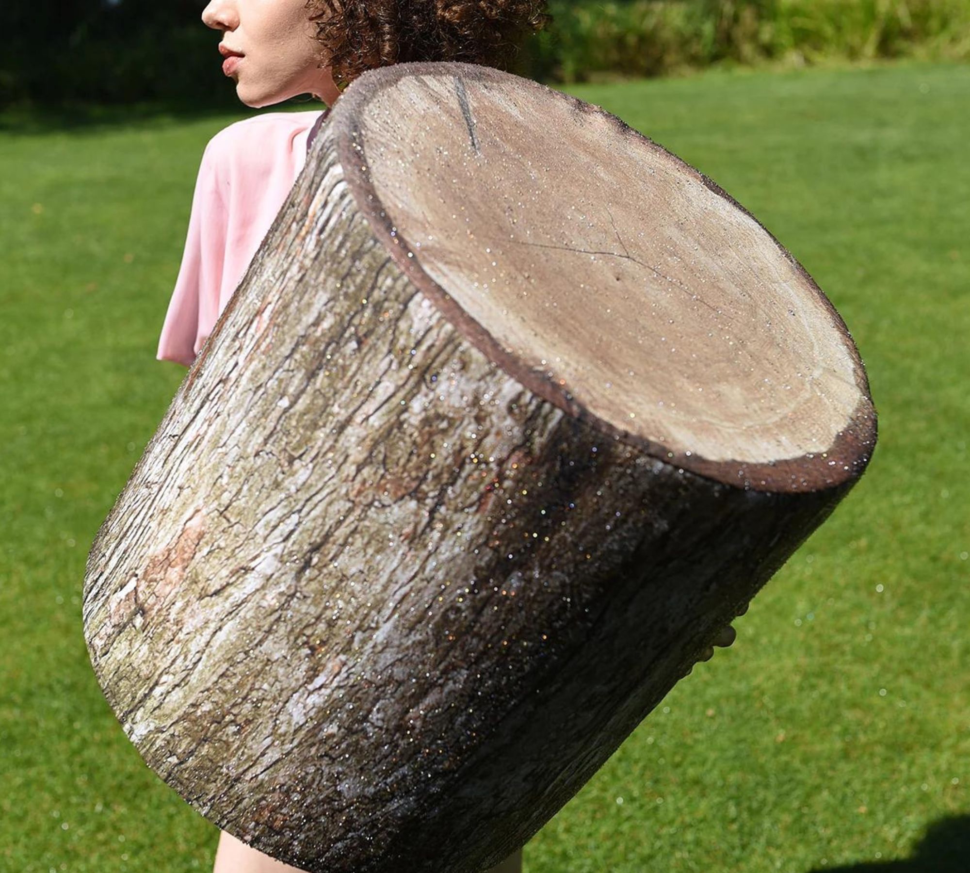 Sitzhocker Timberly Webstoff Braun