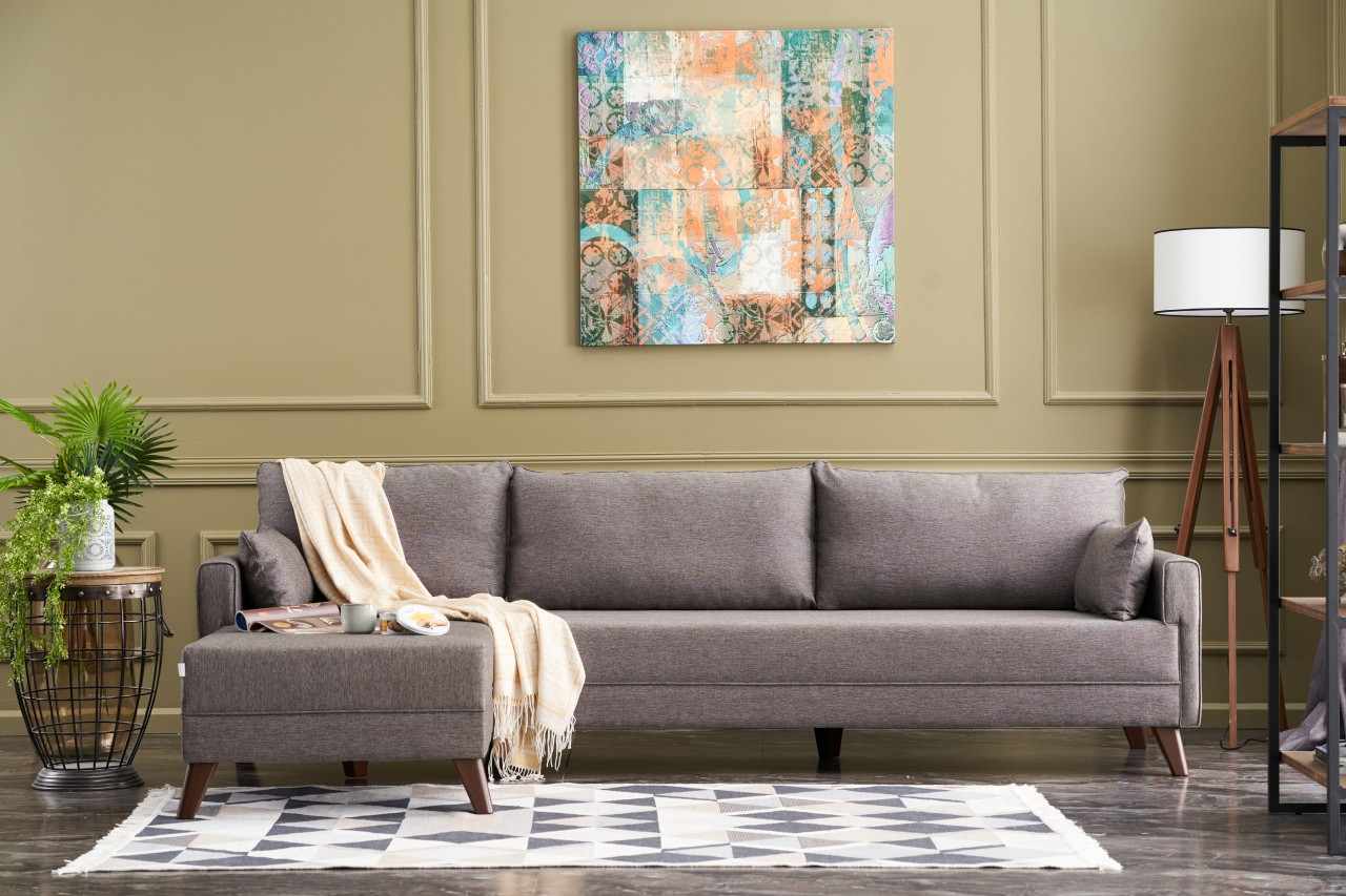 Bella Sofa Chaise Lounge Left Brown