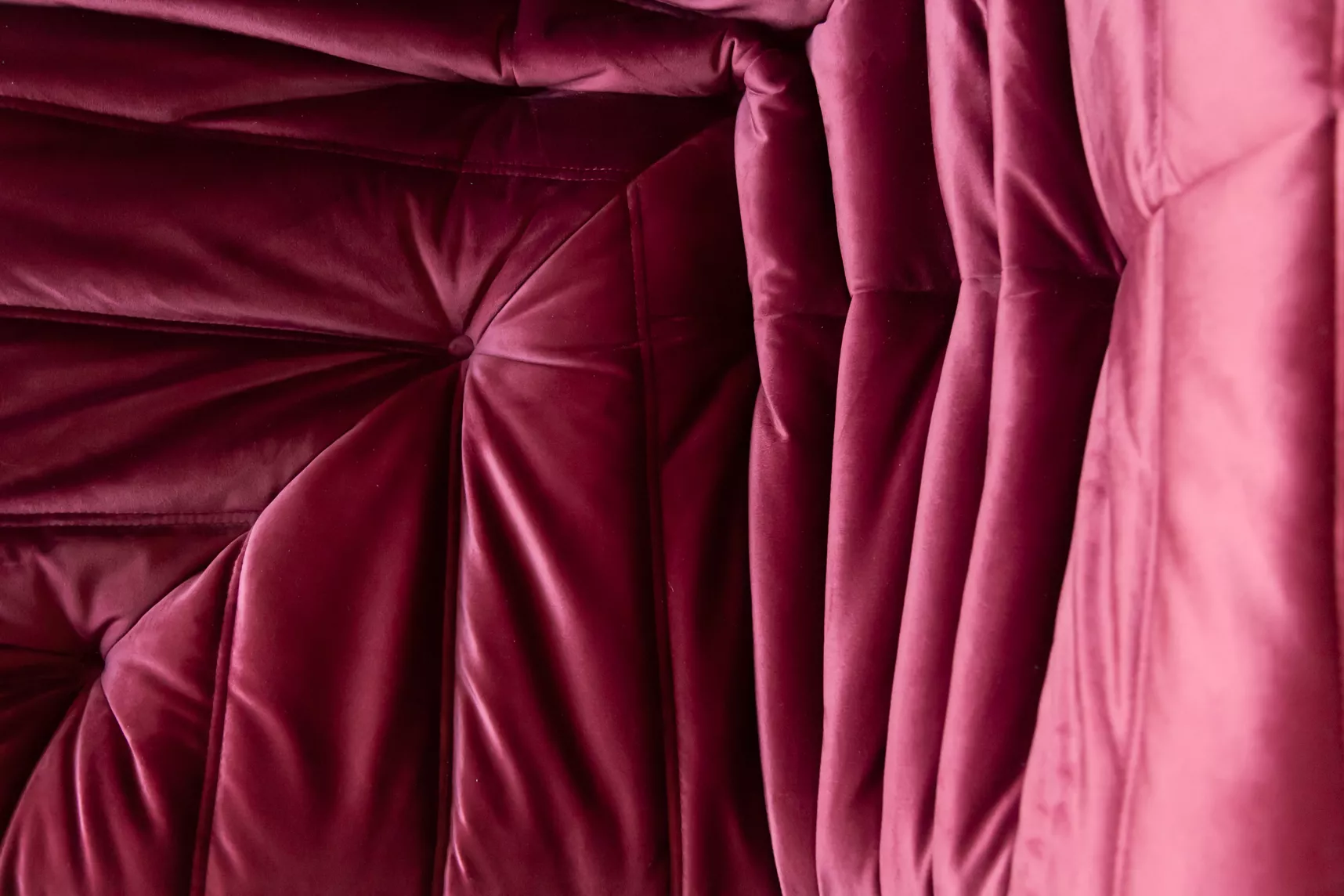 Togo Corner Sofa Velvet Burgundy