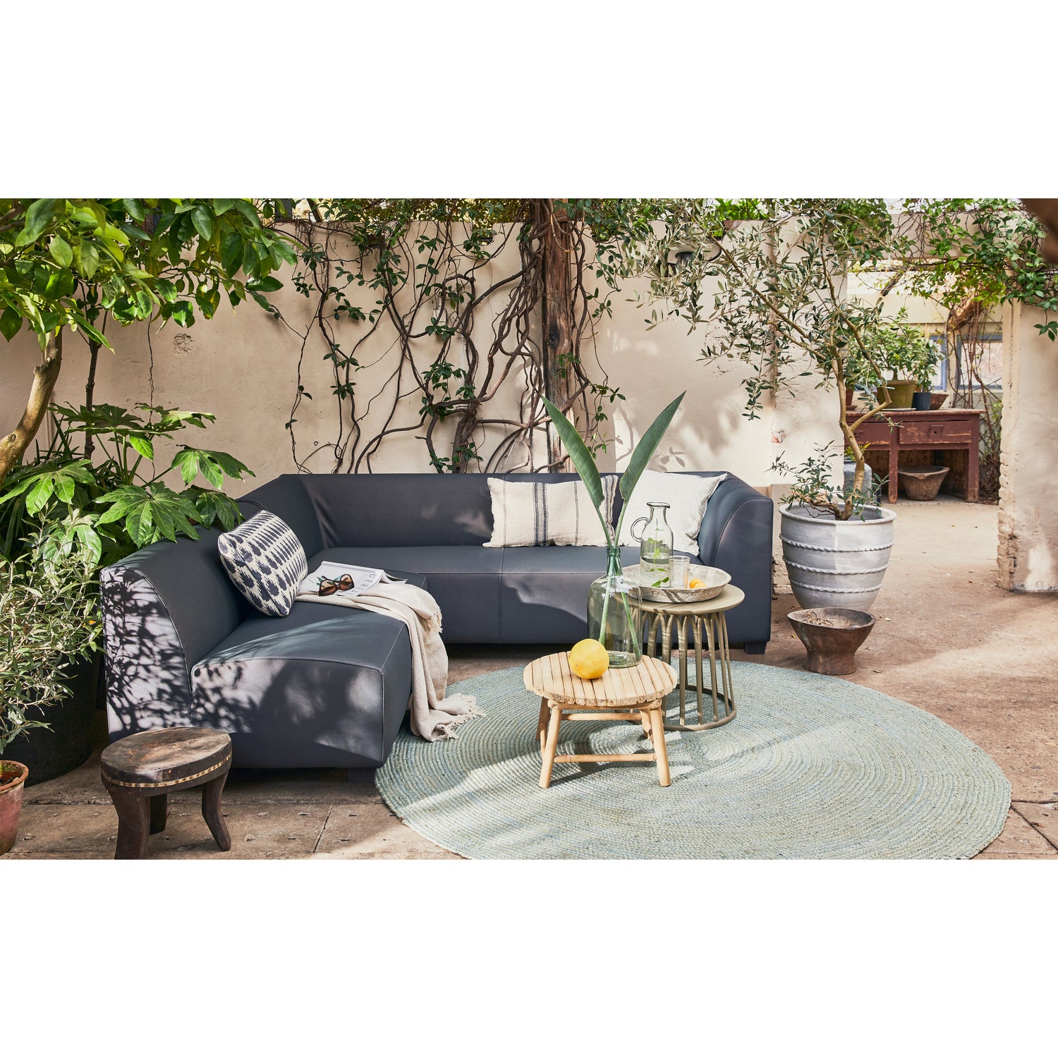 Hollandia Garten Ecksofa Dunkelgrau