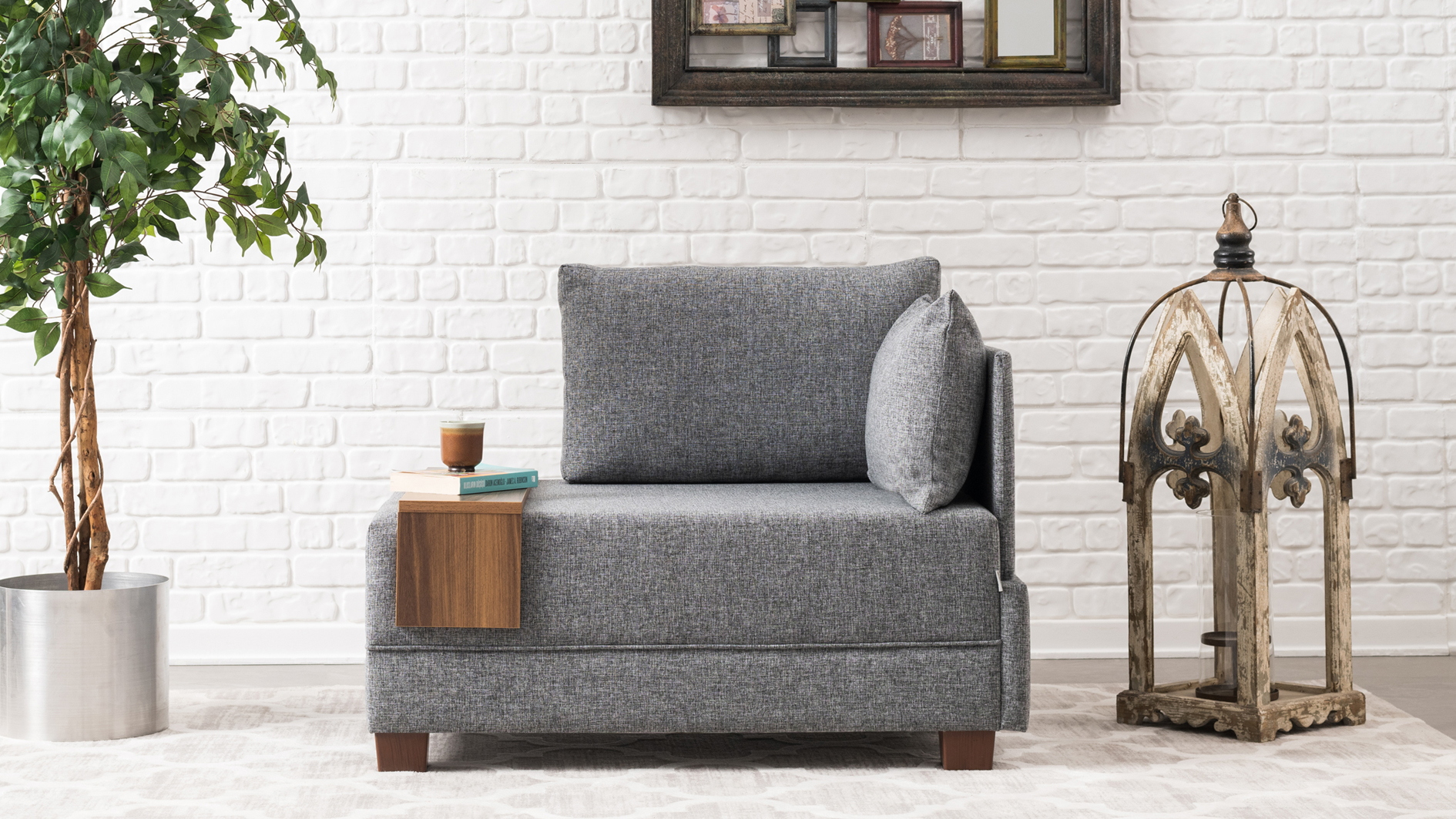 1-seater module right gray