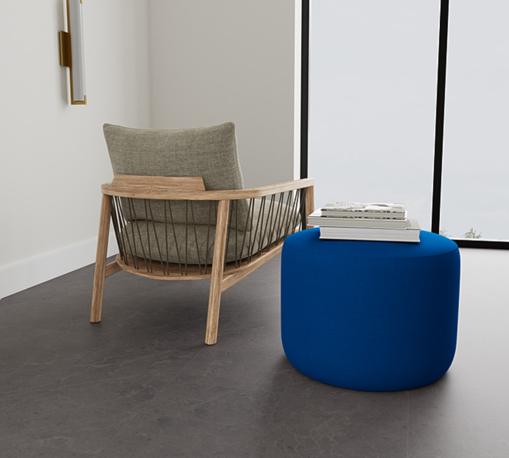 Pouf No. 9 Mark Cobalt Blue