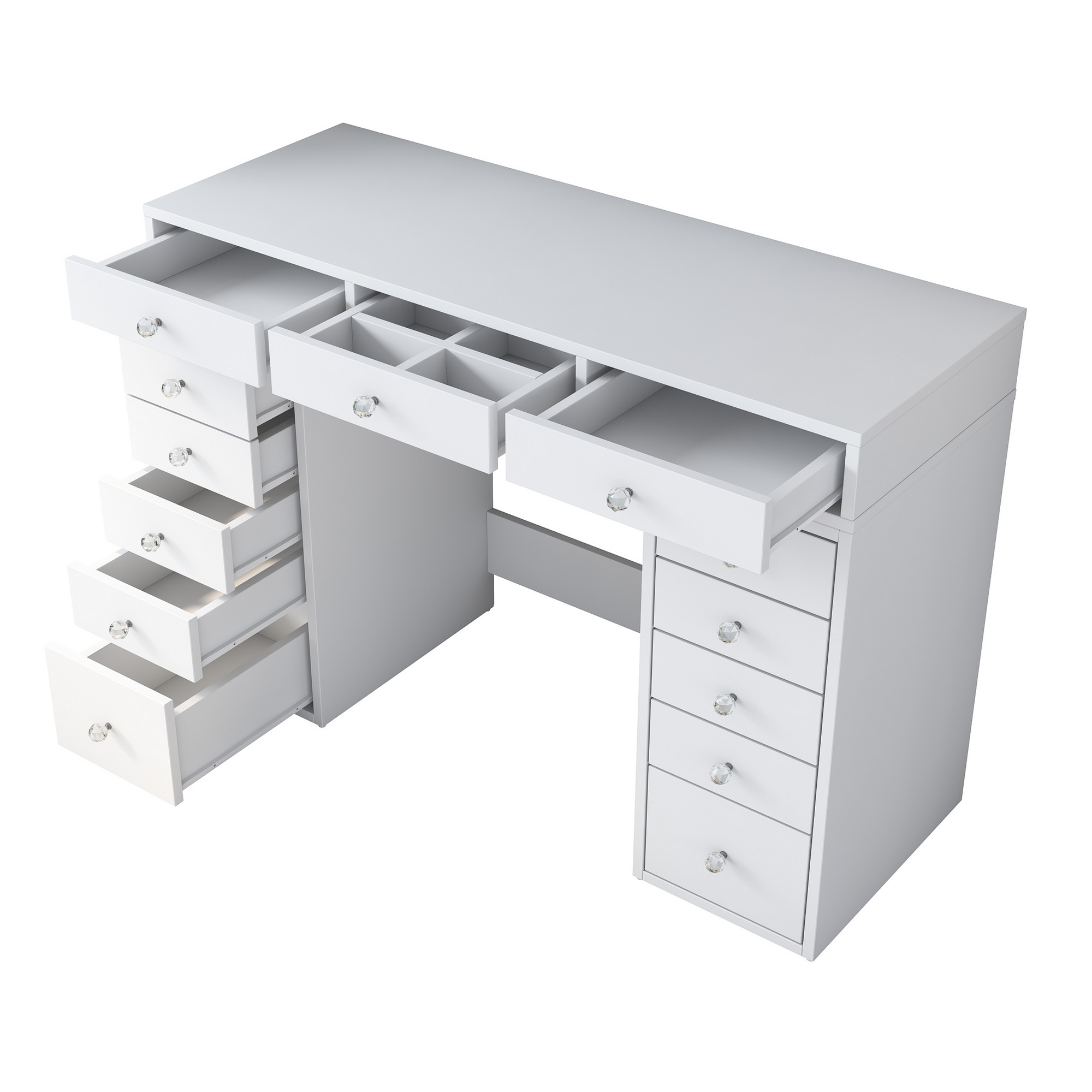 Dressing table with drawers White