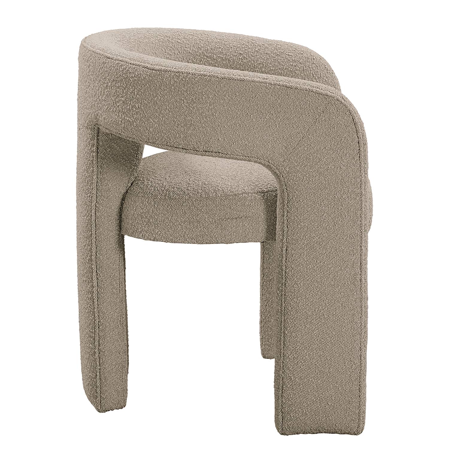 Armlehnenstuhl VALNES Bouclé Stoff Panju Taupe