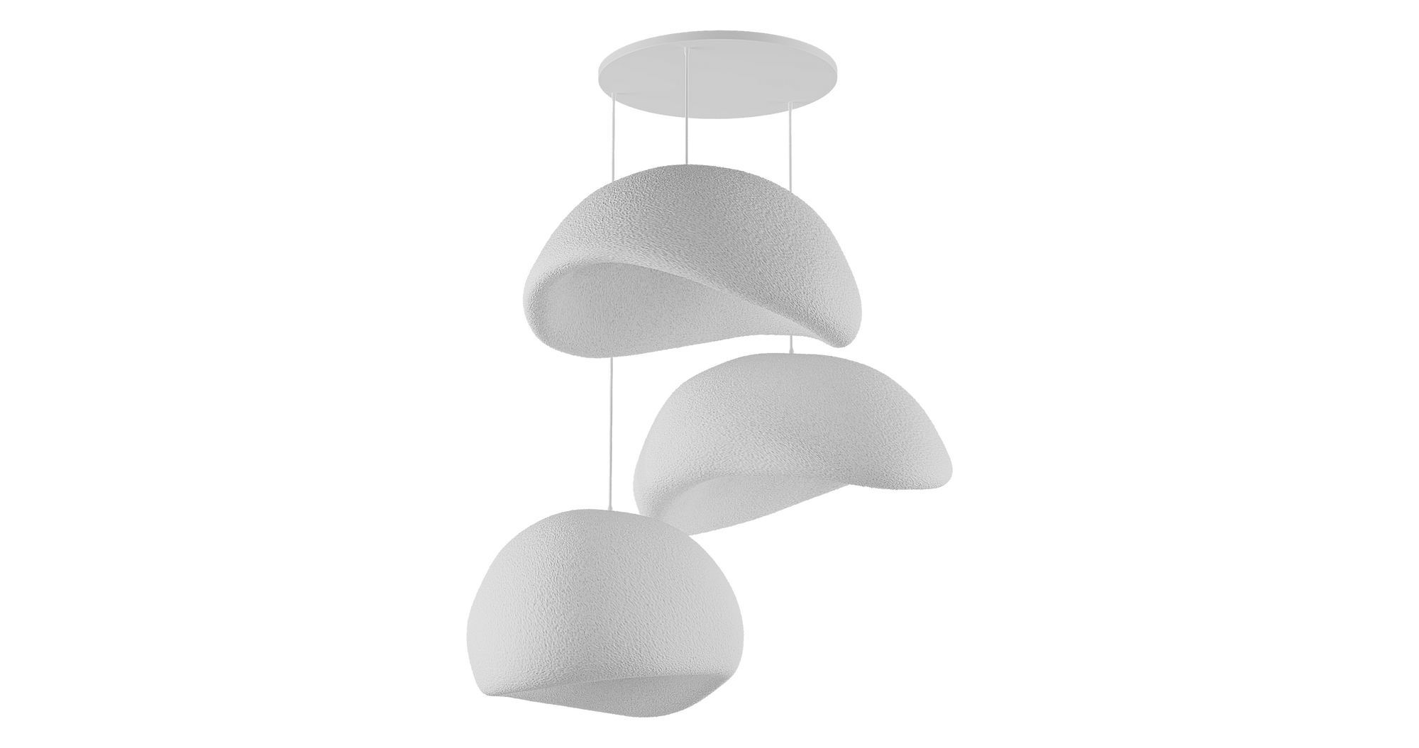 3-Flammig Wabi Sabi Sandhollows Pendelleuchte Weiß