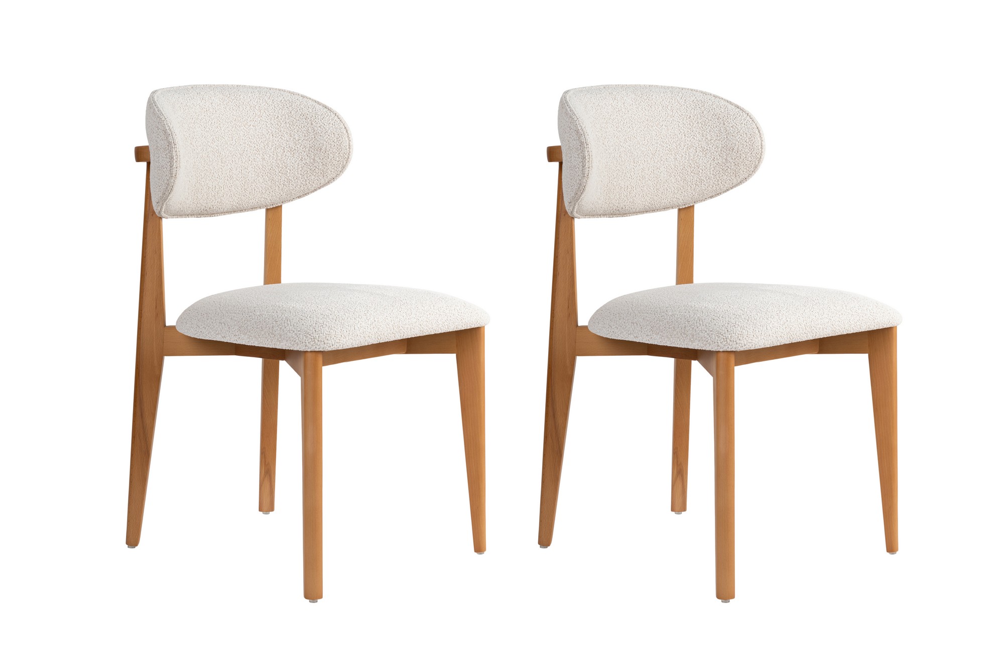 2x Lionte Esszimmerstuhl Holzfurnier Weiß