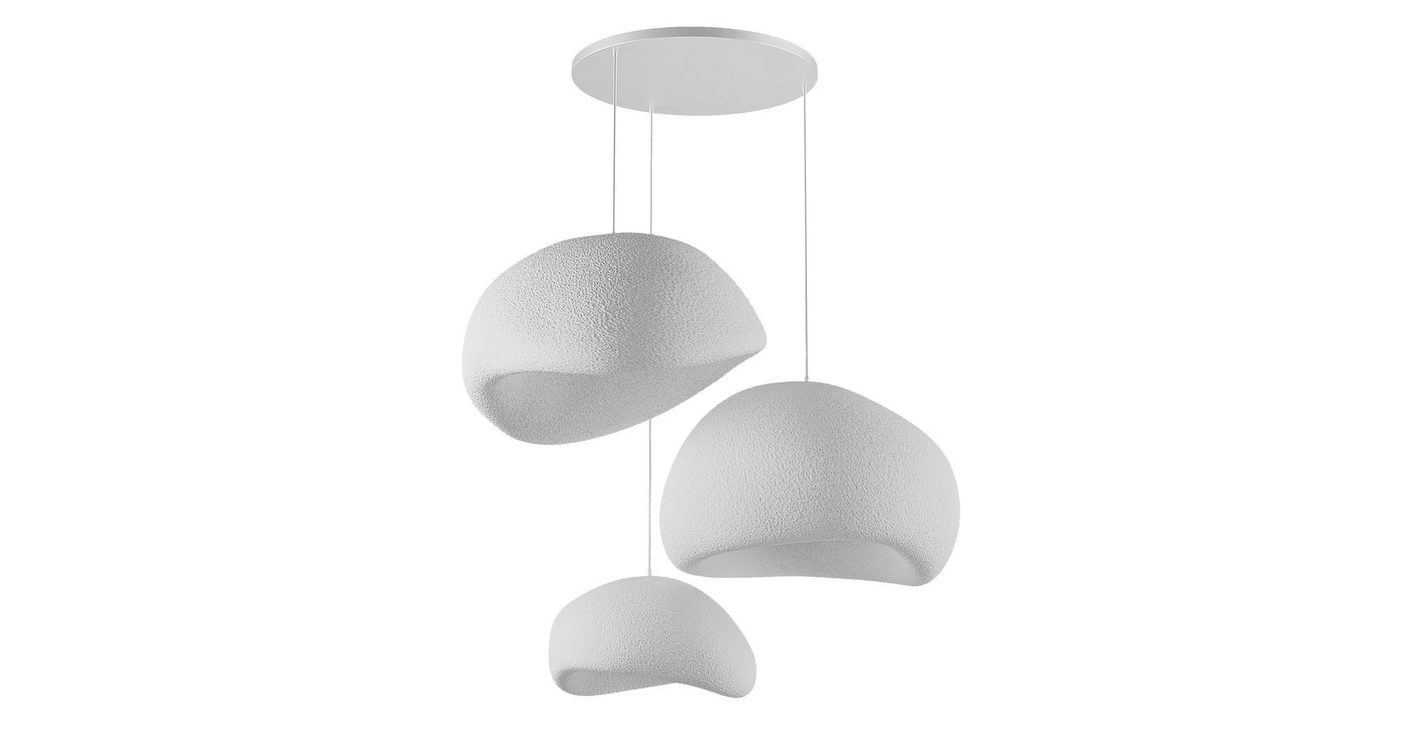 3-Flammig Wabi Sabi Mossgreys Pendelleuchte Weiß