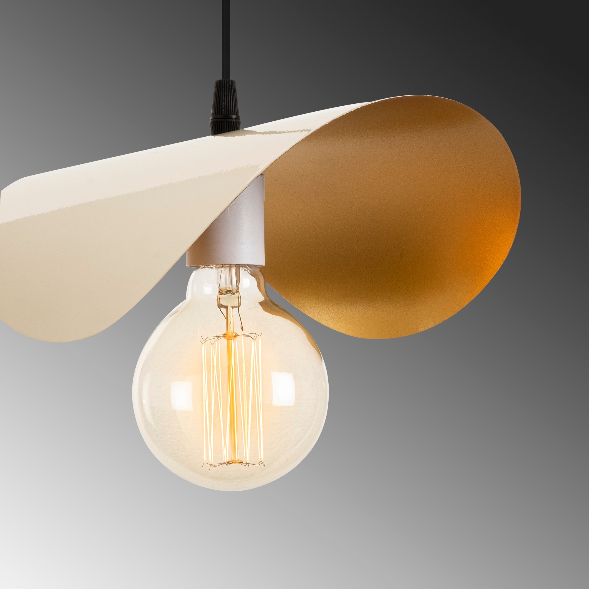 Lampada a sospensione metallo bianco oro