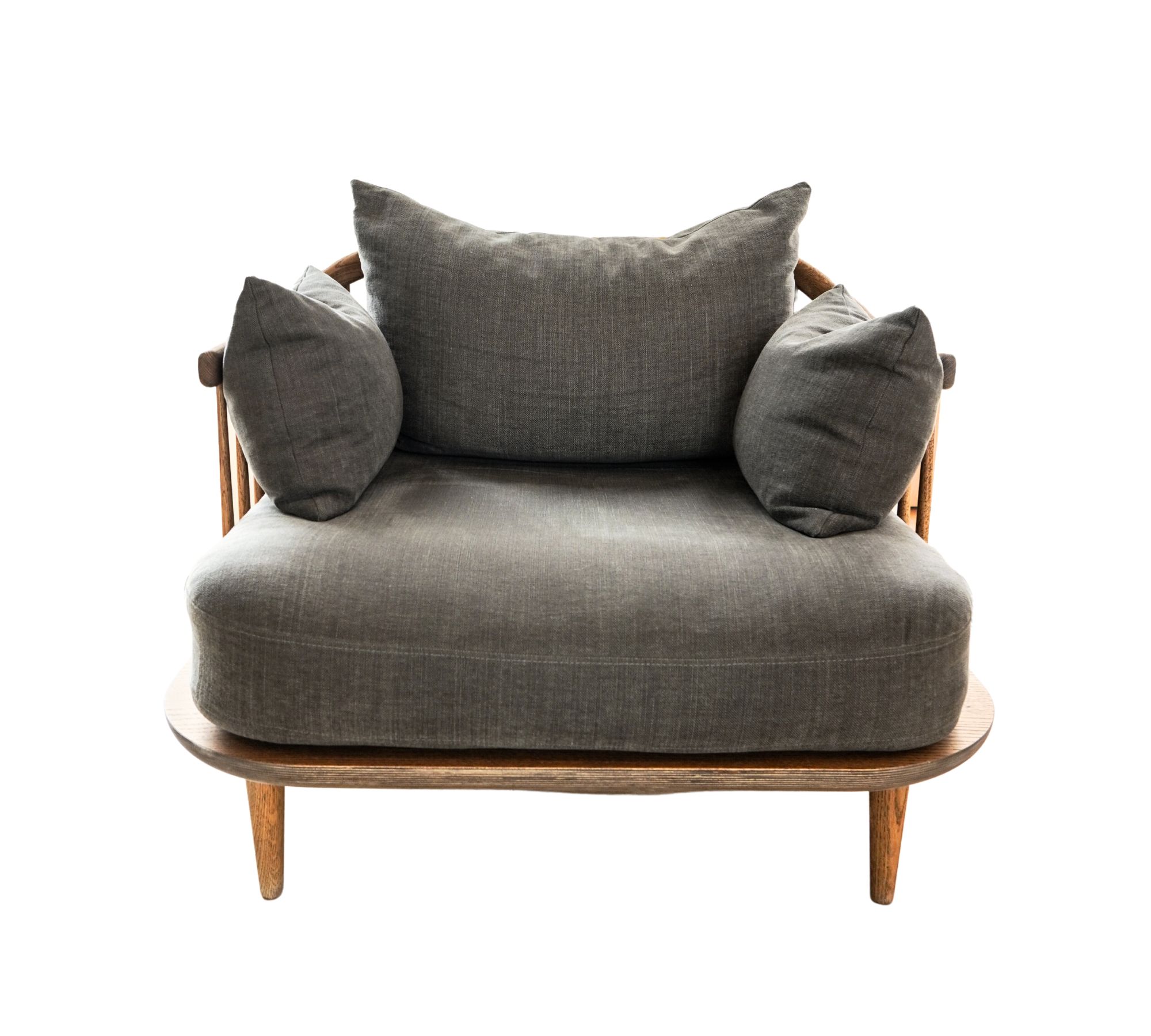 Fly SC1 Sessel Holz handgefertigt Textil Grau