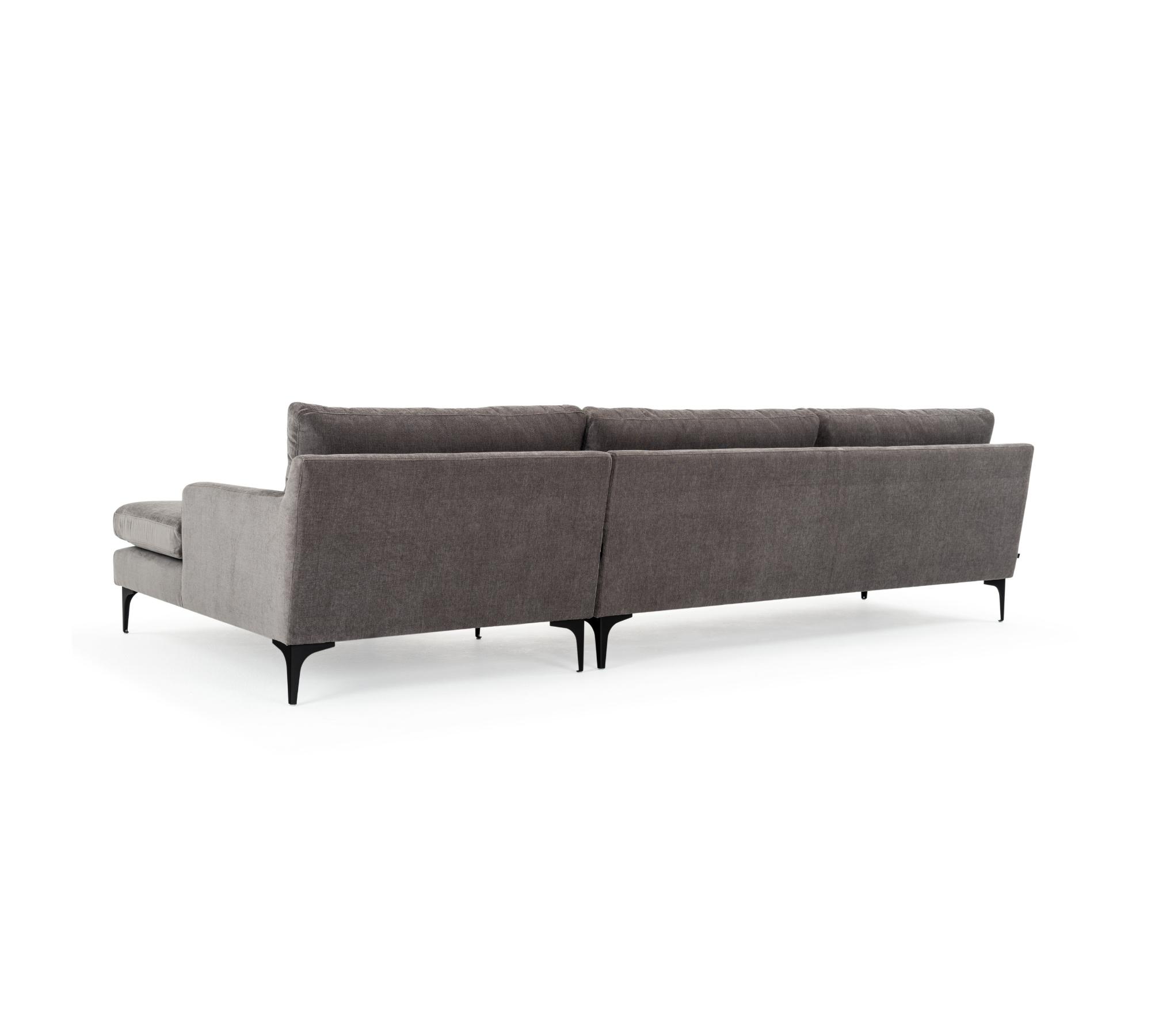 Astha Ecksofa Récamiere Rechts Danny Steel Grey