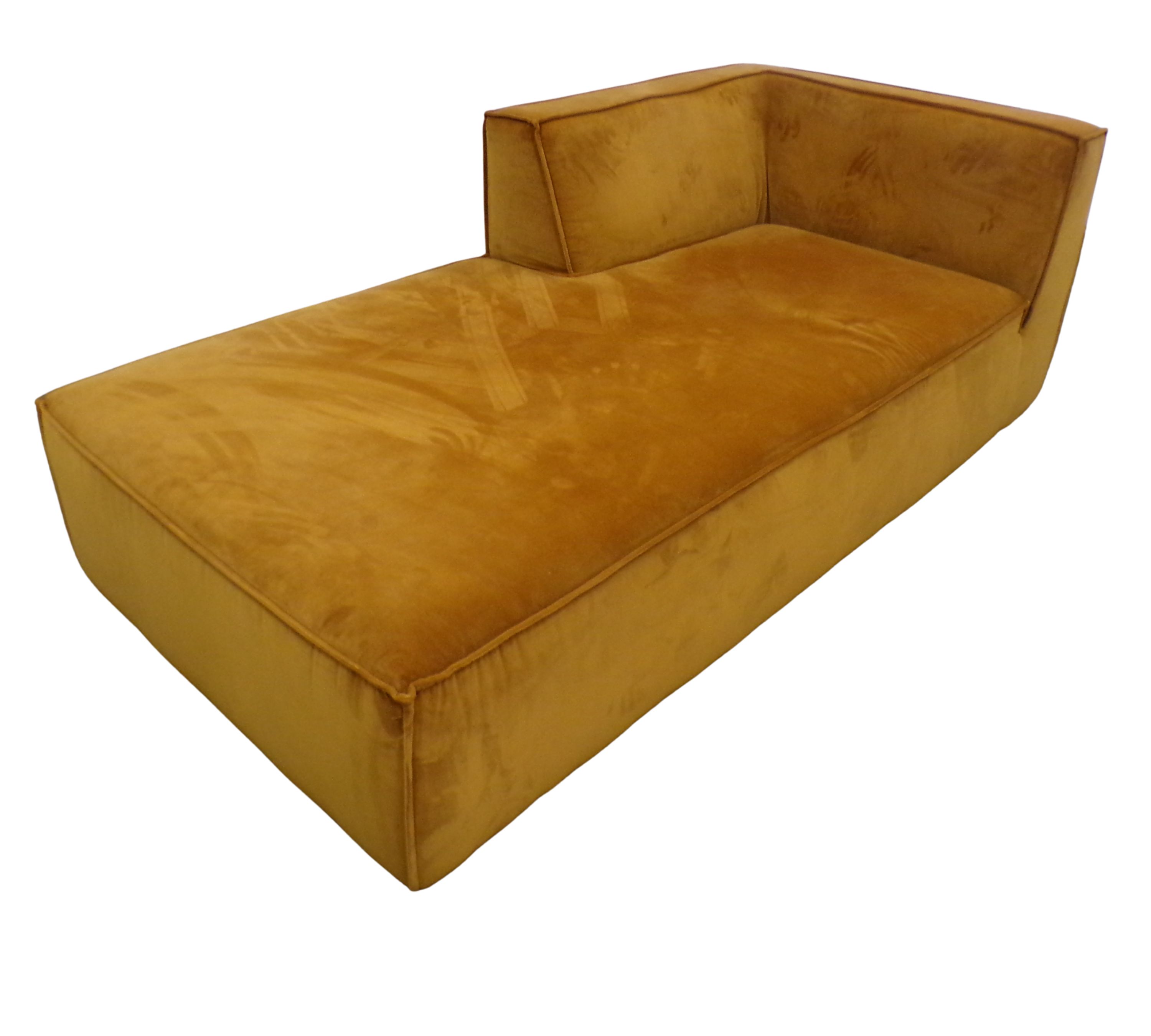 Dane 1-Seater Recamiere Left Velour Matte Amber