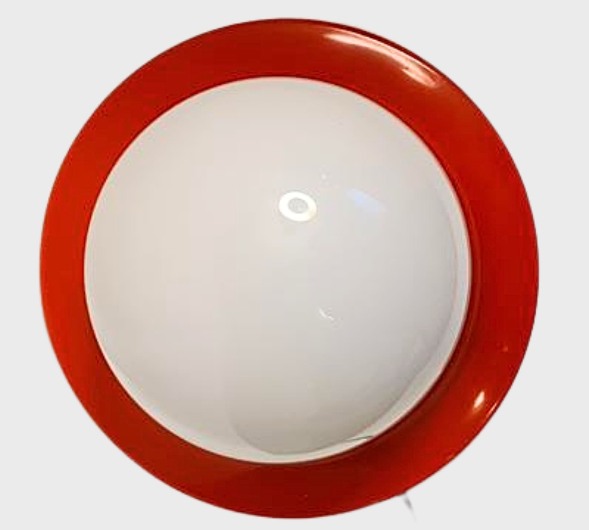 Vintage Deckenleuchte Glas Kunststoff Rot