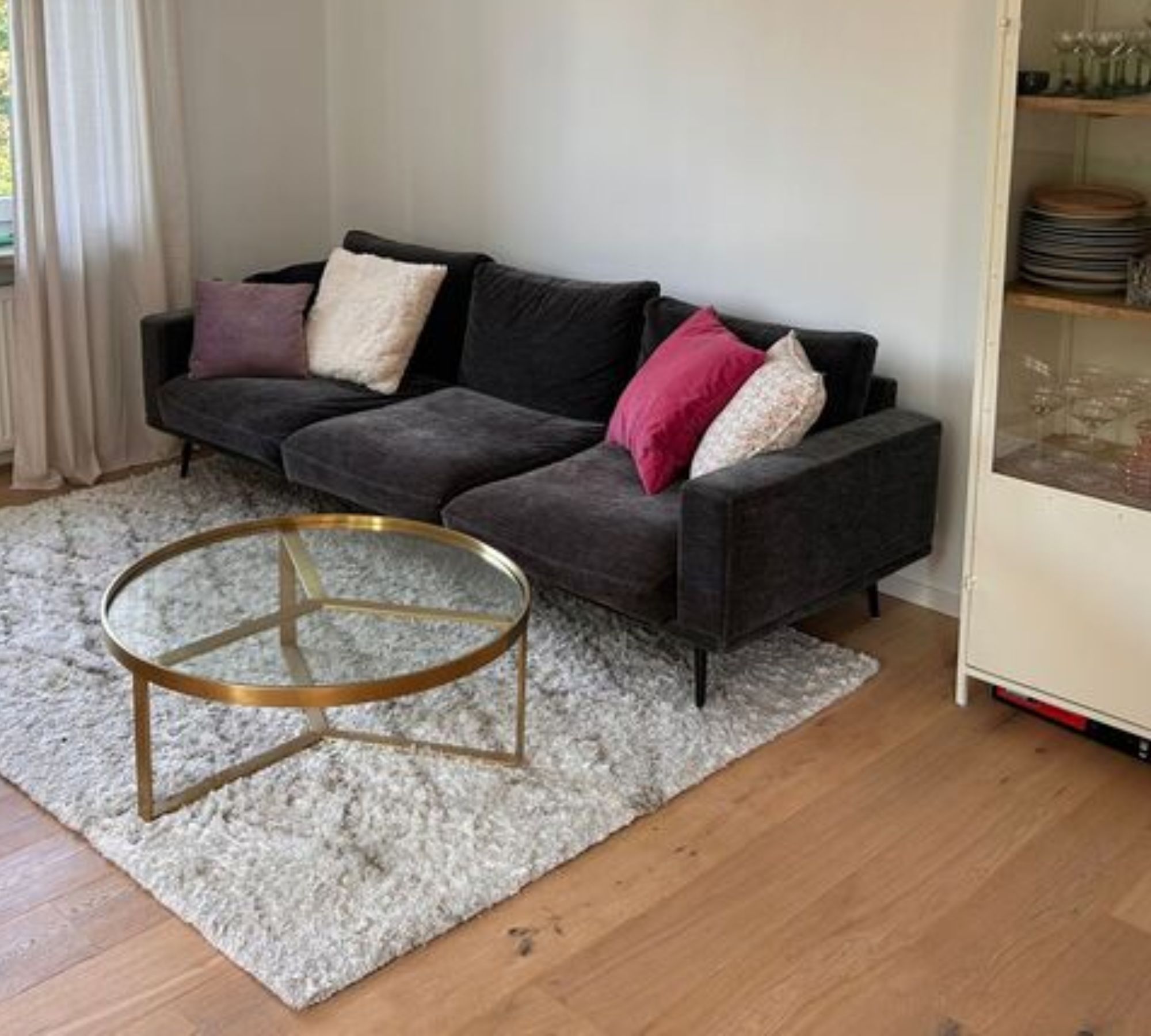 Carlton Sofa 3-Sitzer Feincord Steingrau