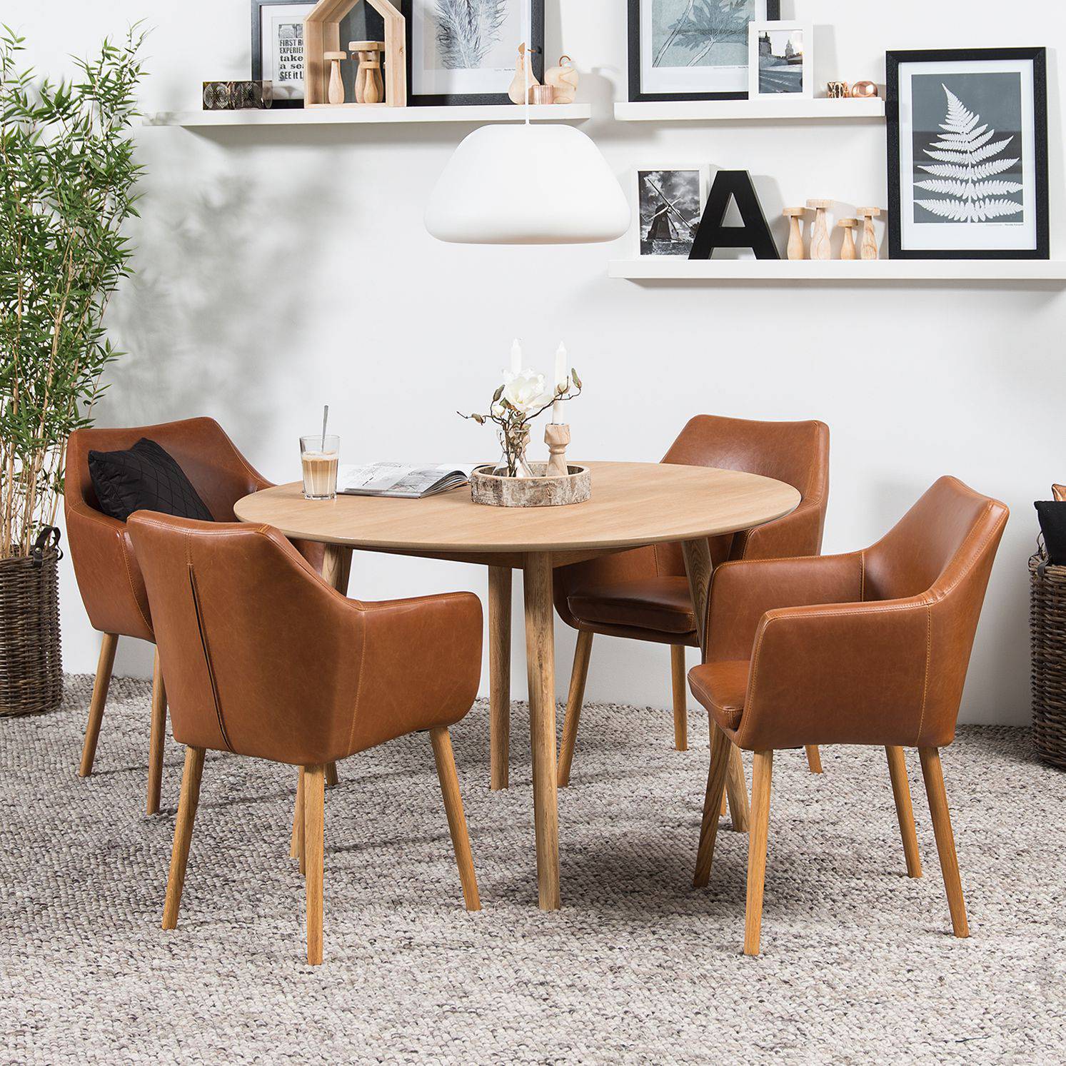 Armchair NICHOLAS XXL Faux Leather Aken Cognac