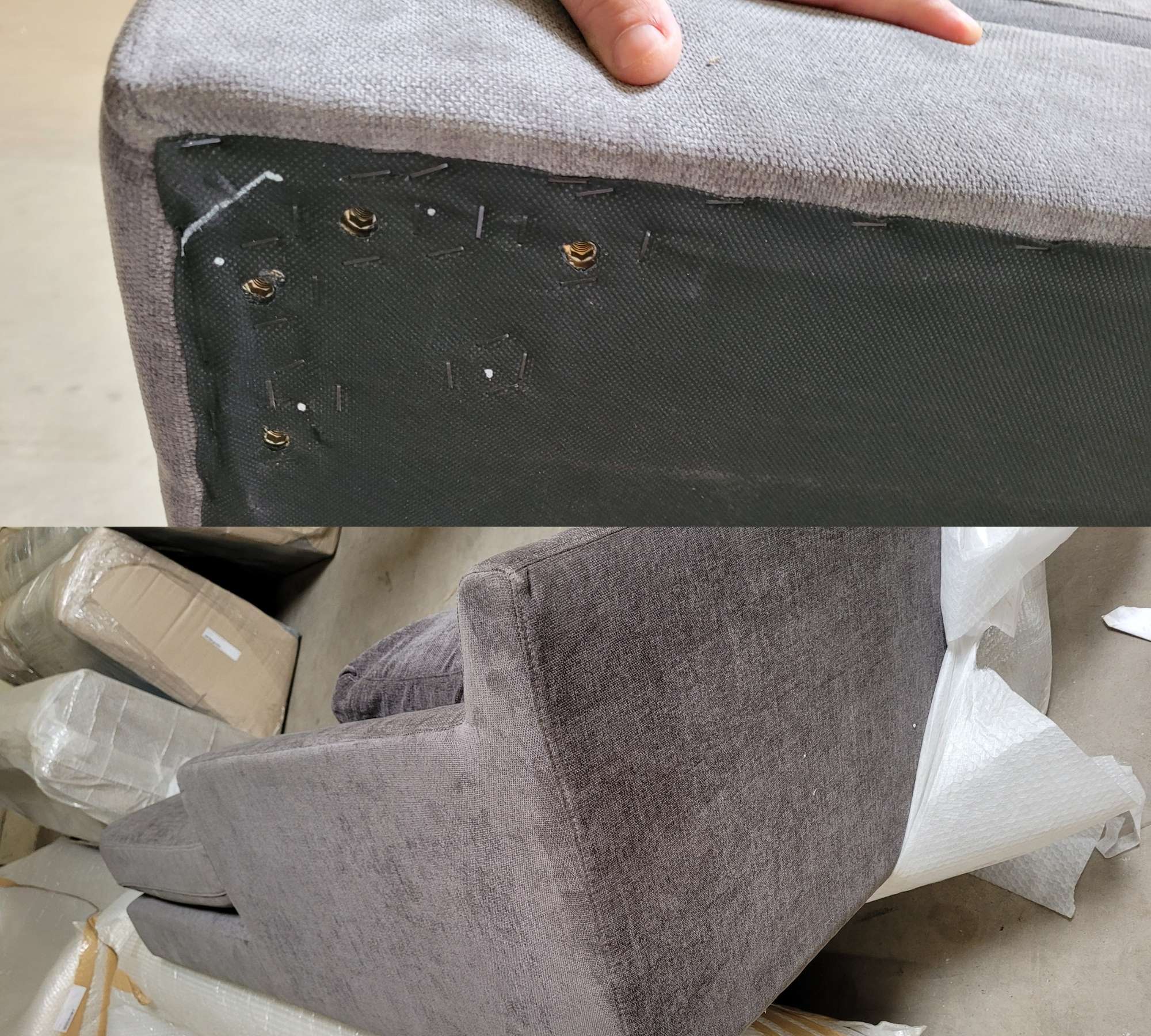 Großes Astha Sofa Récamiere Rechts Danny Steel Grey