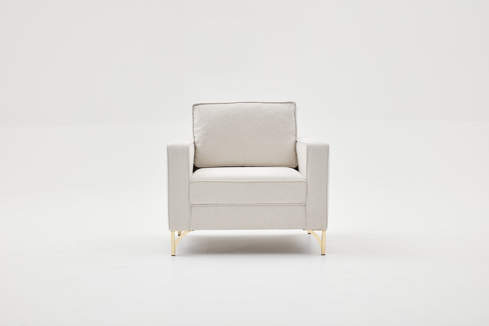 Lima Armchair Cream with gold legs