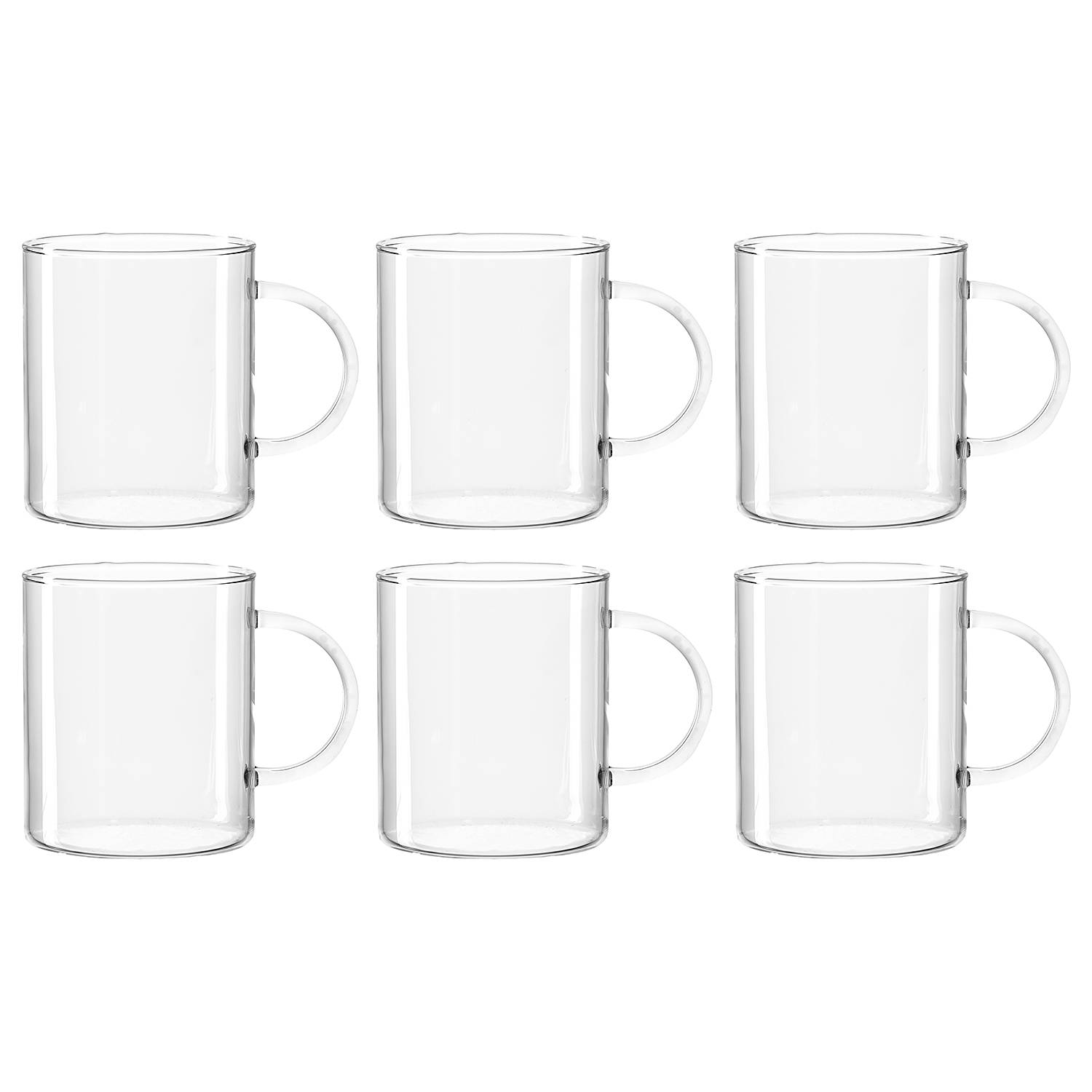 6x Novo Teeglas Borosilikatglas Transparent