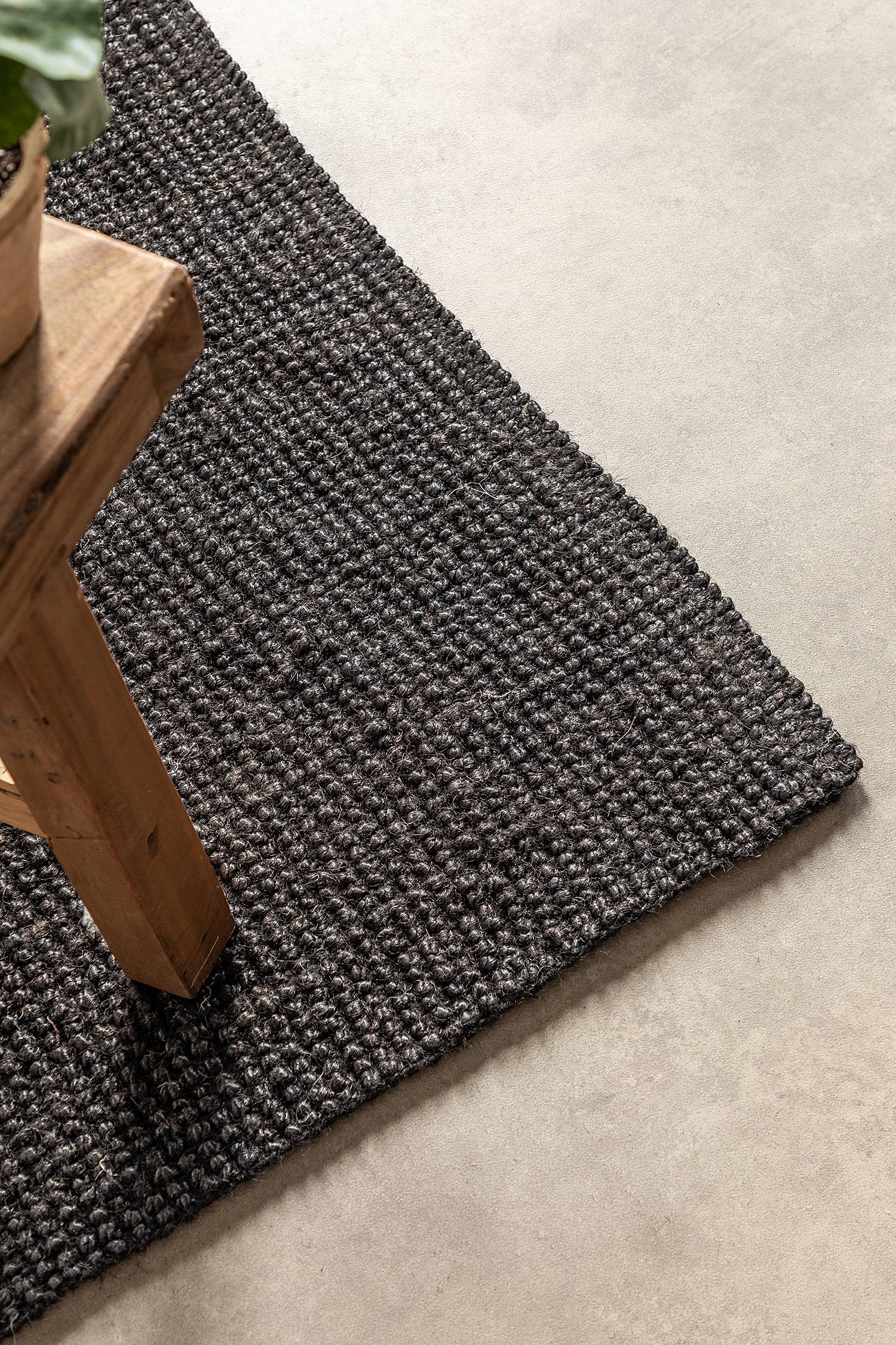 Jaipur Läufer Jute Schwarz 80 x 200 cm