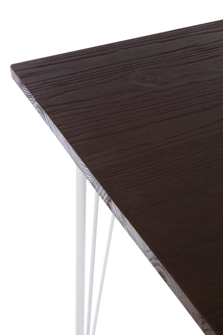 District Tisch Ulmenholz Metall