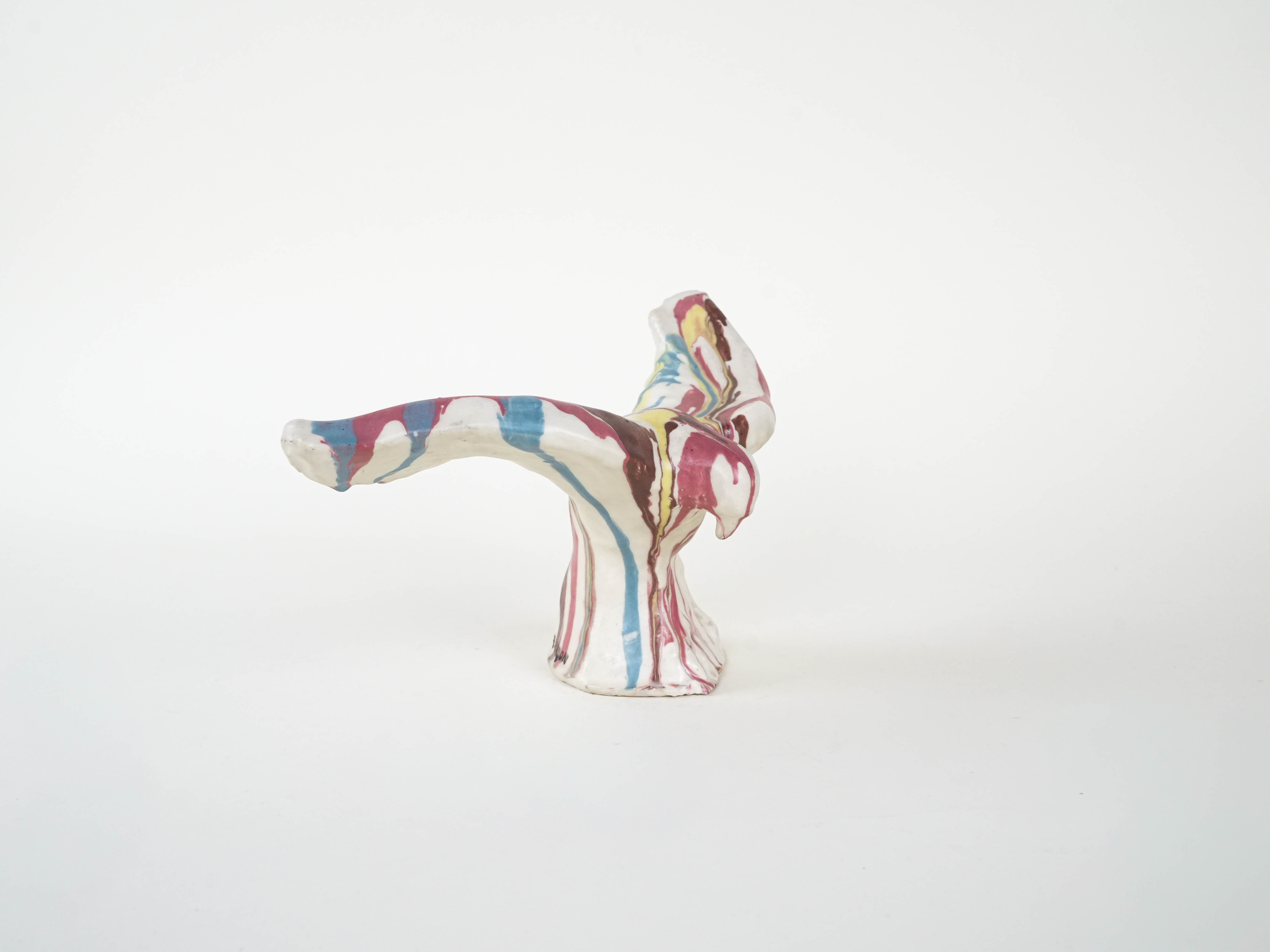 Keramikvogel-Skulptur Mehrfarbig 1970er Jahre