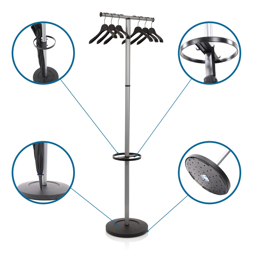 SPACE I Coat rack metal silver