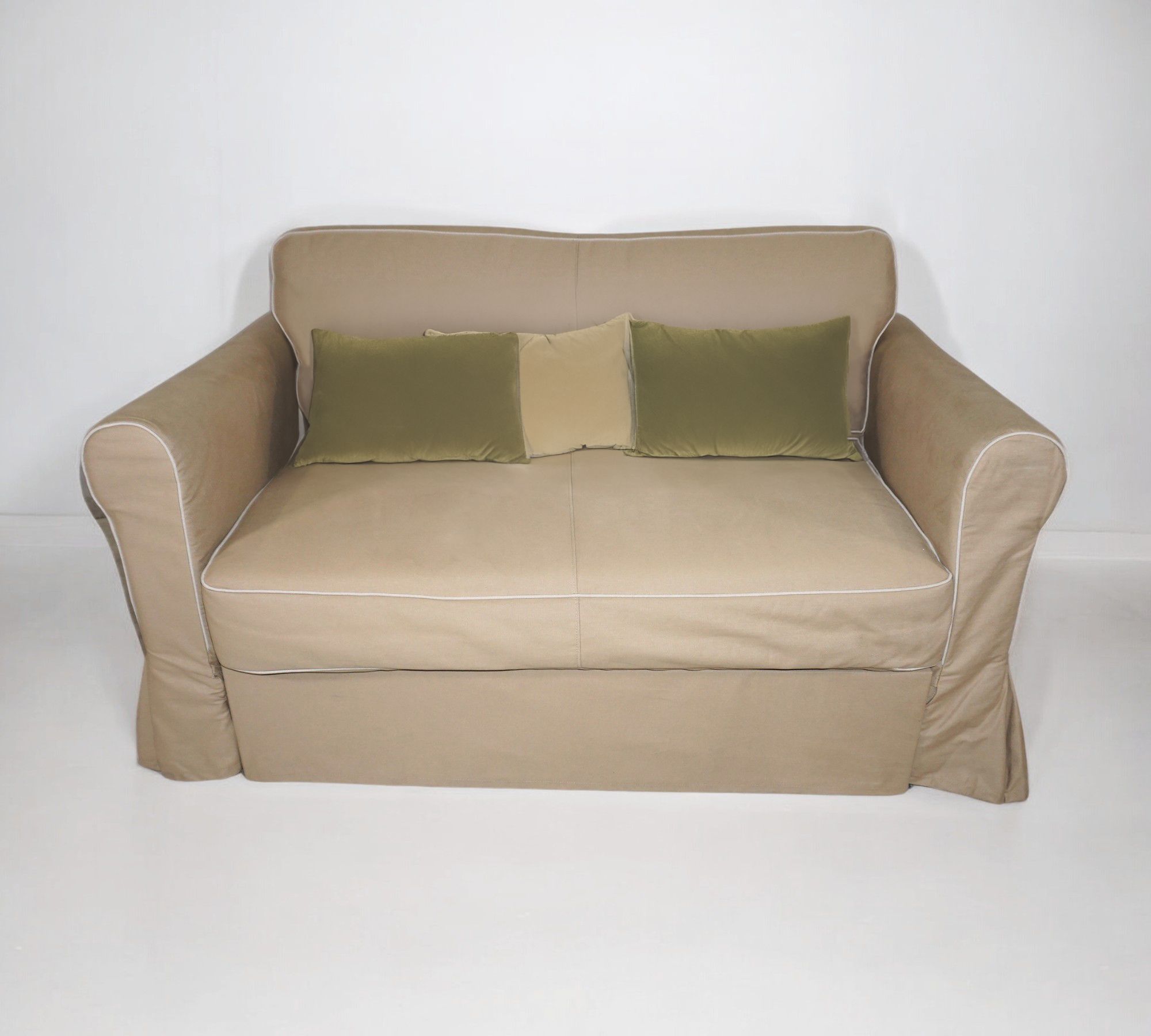 Schlafsofa 2-Sitzer Textil Braun