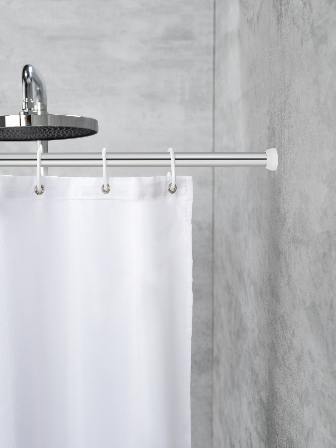 Touws Telescopic Shower Rod Aluminum Silver
