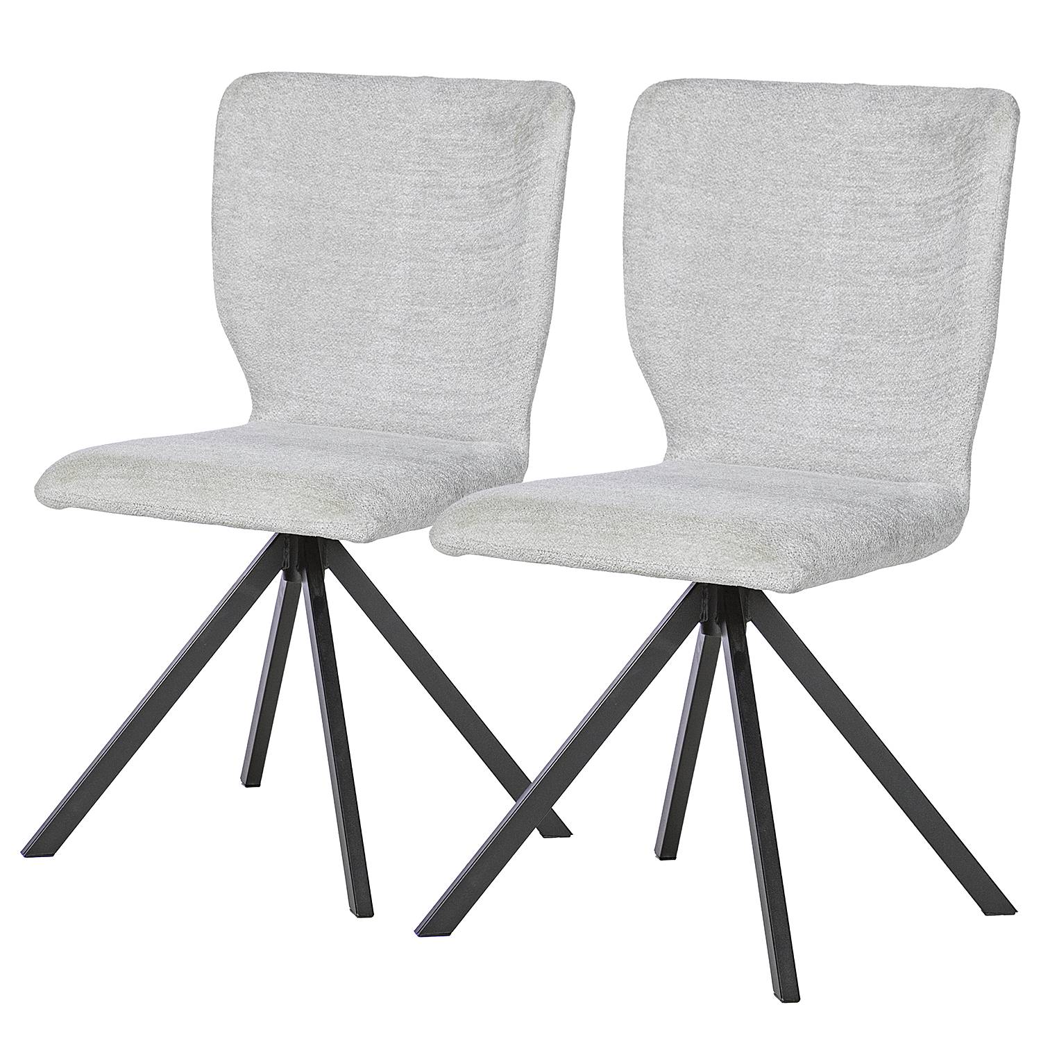 2x Mooena Dining Chair Upholstery Fabric Iron Light Gray