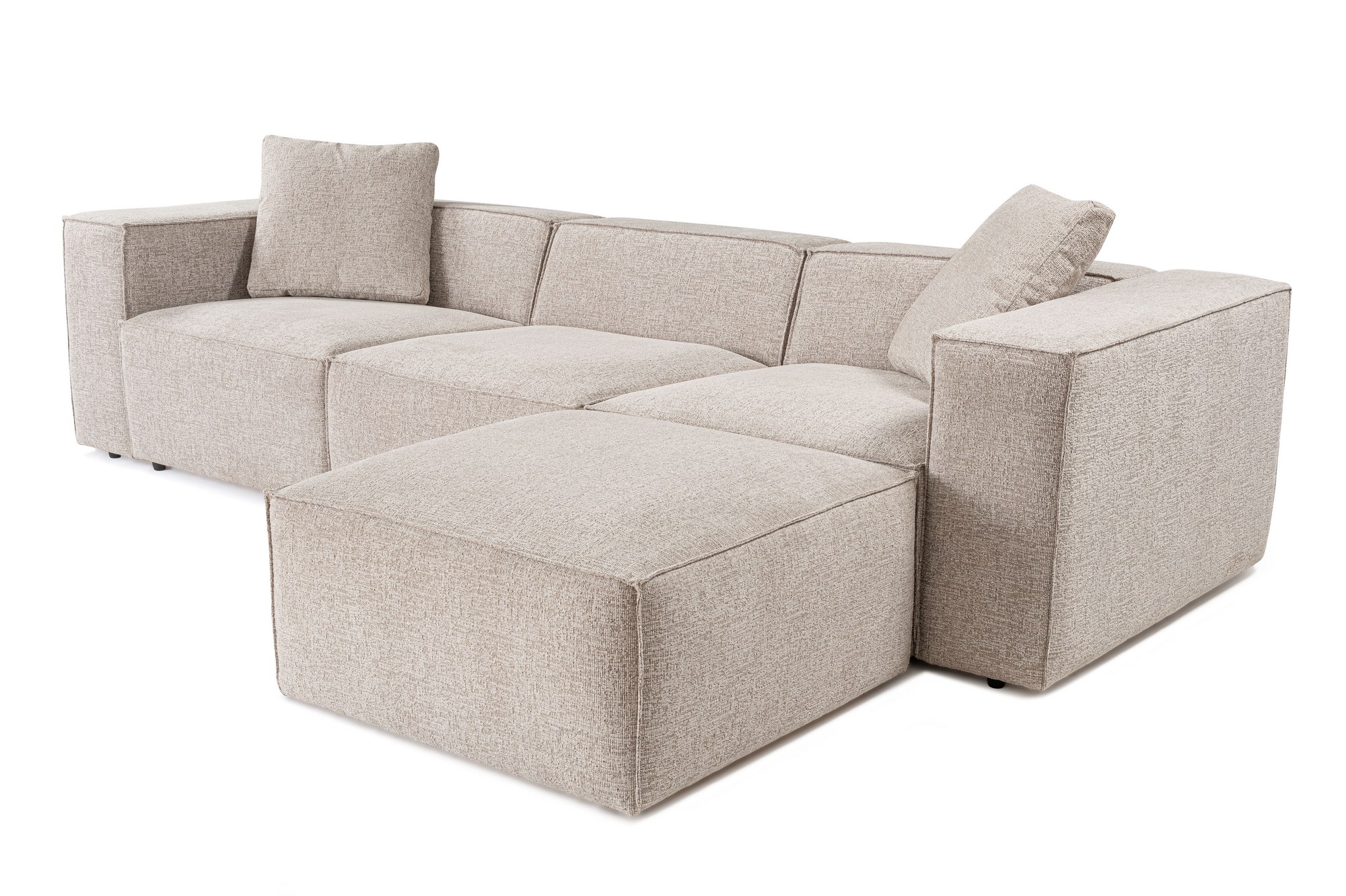 Emma Sofa 3-Sitzer &amp; Fußhocker Mokka