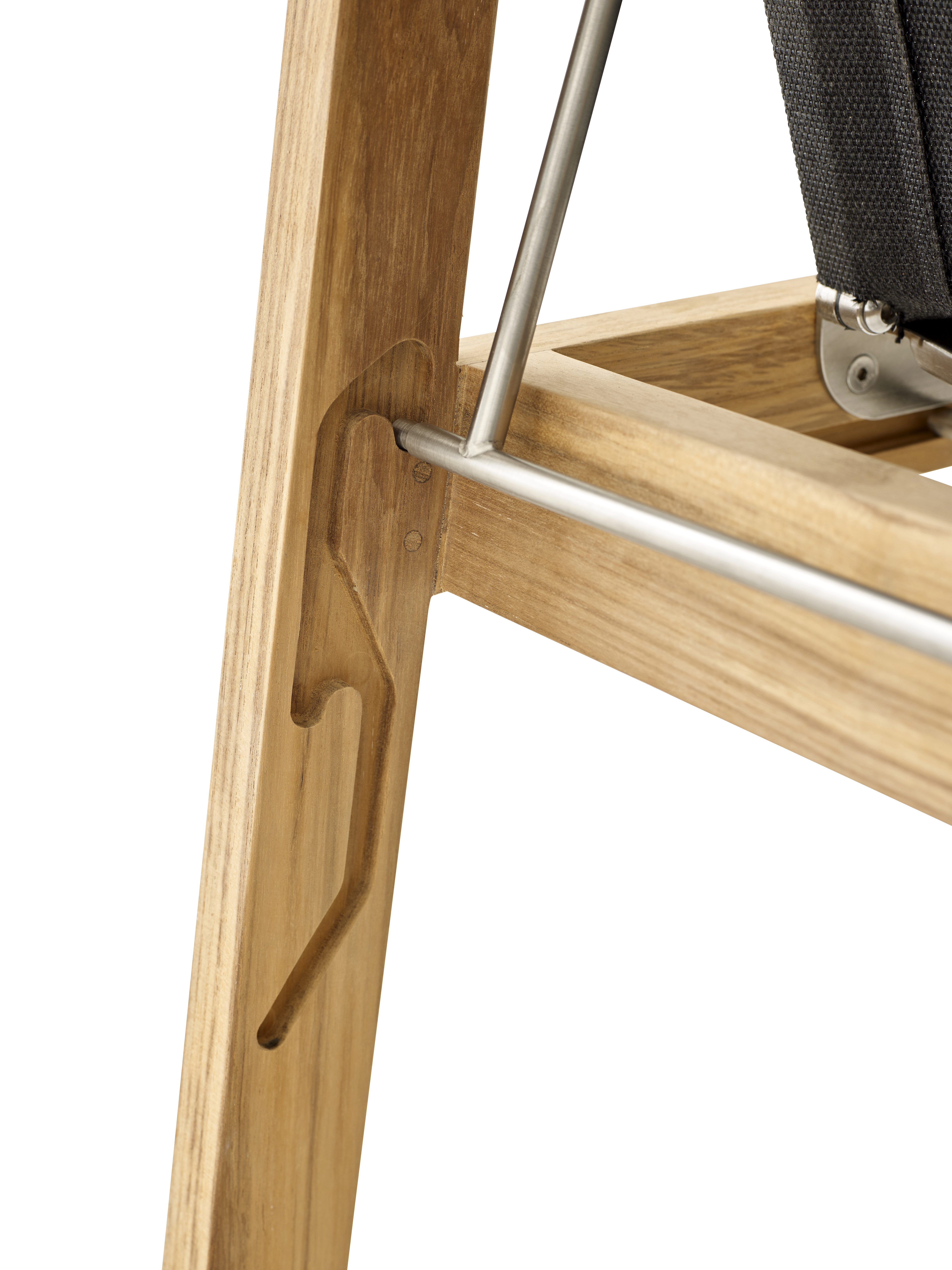 Safari Deckchair mit Hocker Teak Anthrazit