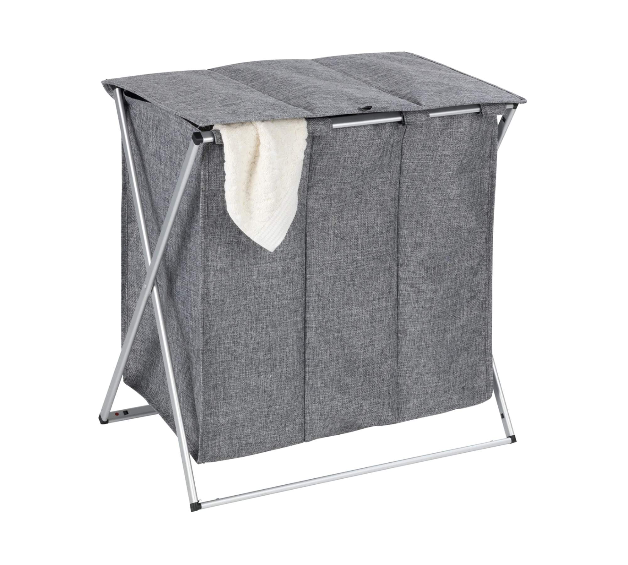 Wäschekorb Aluminium Textil Grau