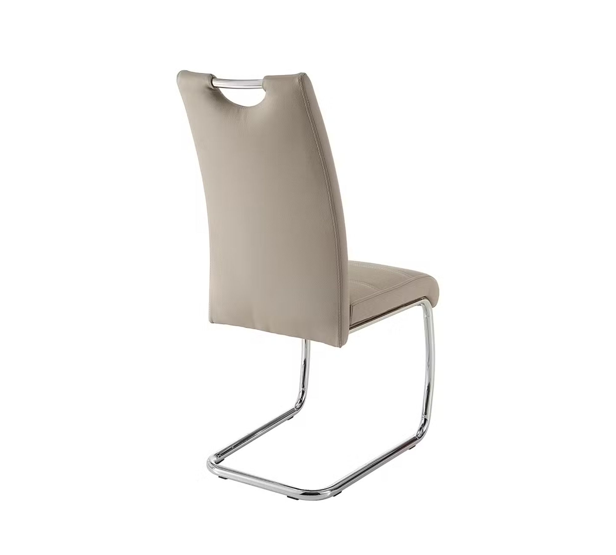 2x La Paz Freischwinger Chrom Kunstleder Cappuccino