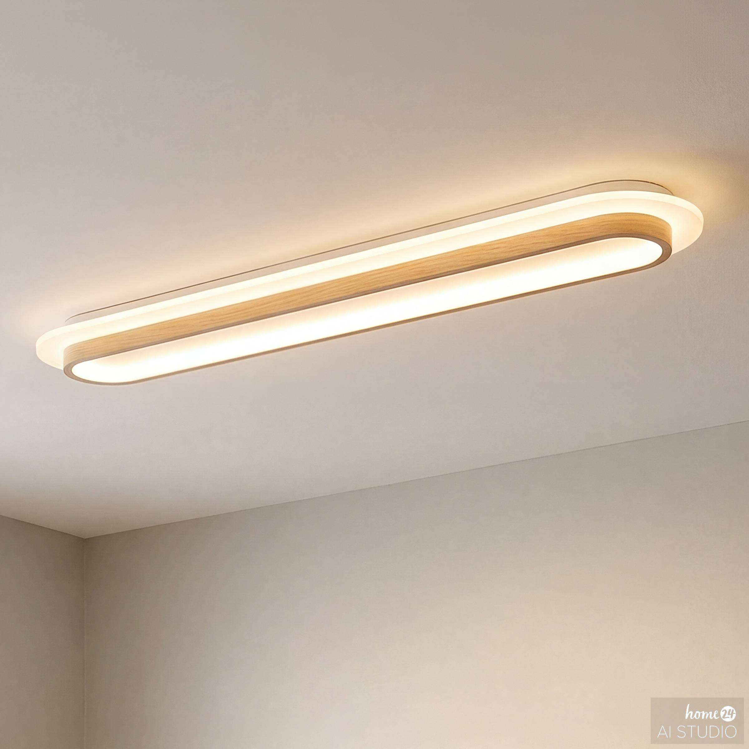 Ceiling Light Enari 1-Light Acrylic Glass Solid Pine