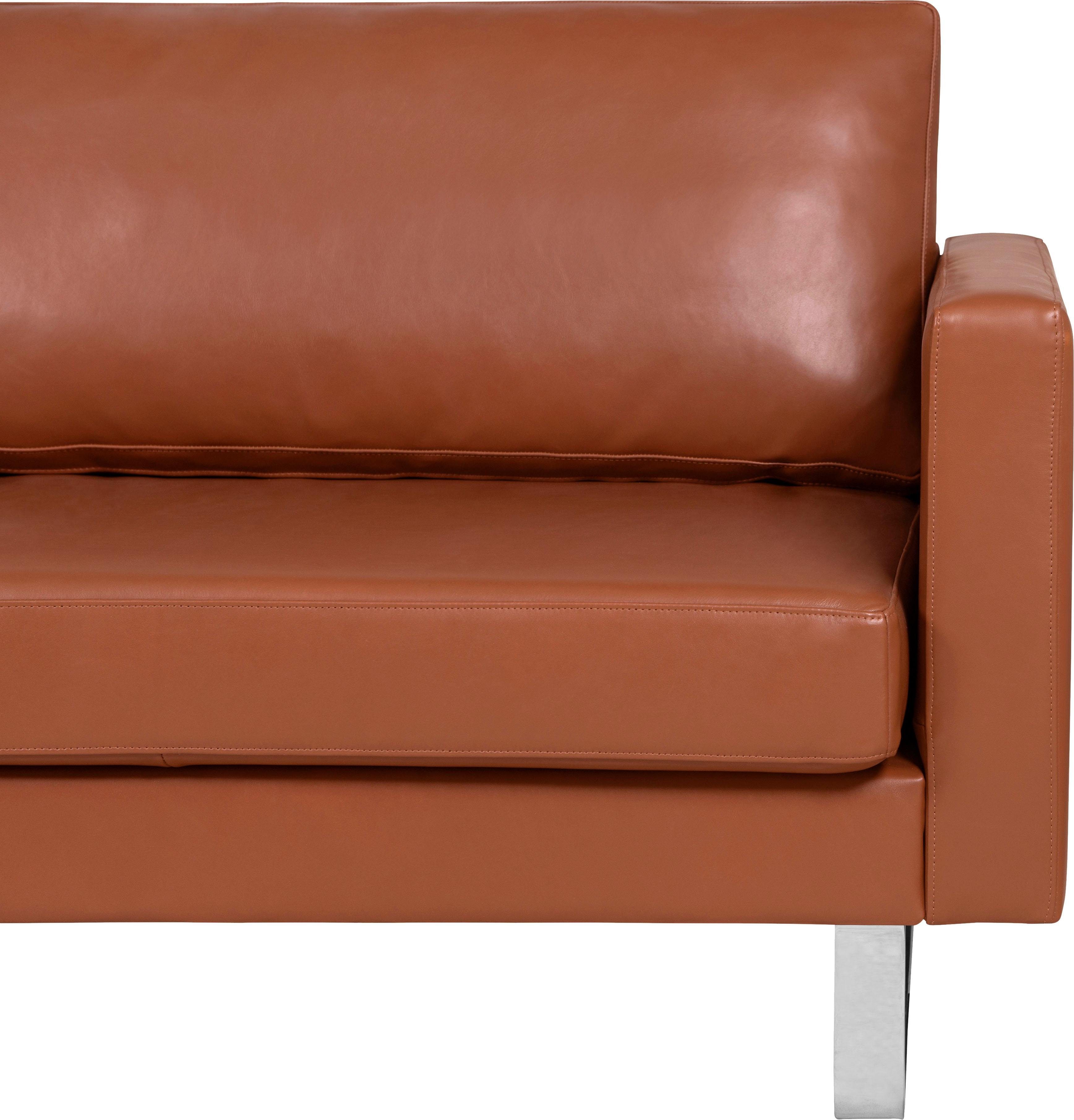 Portobello Sofa 3-Sitzer Saddle-Leder Metall Cognac