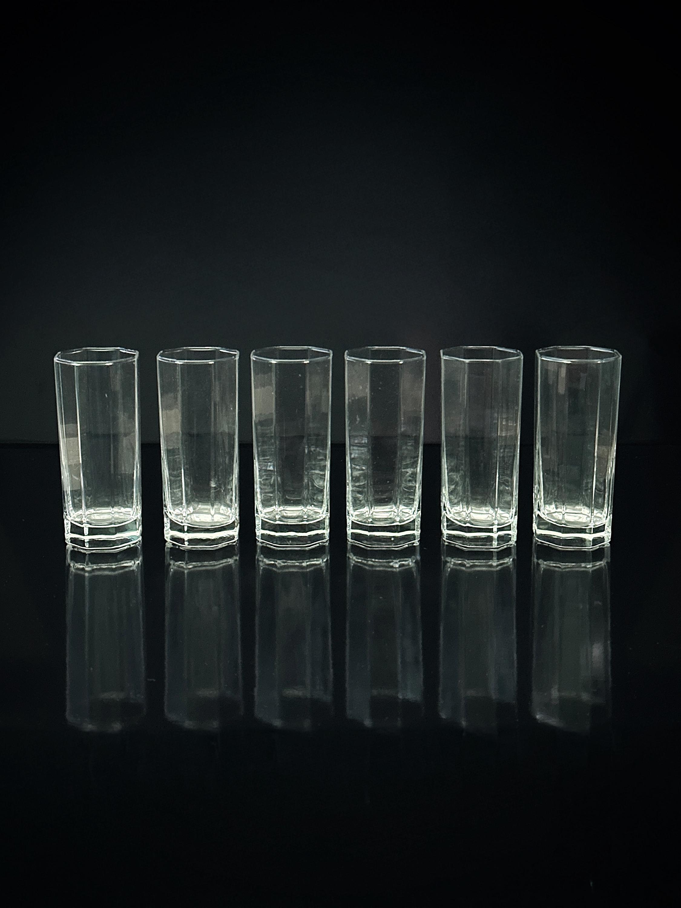 6x Vintage Wasserglas Frankreich 1980er Jahre